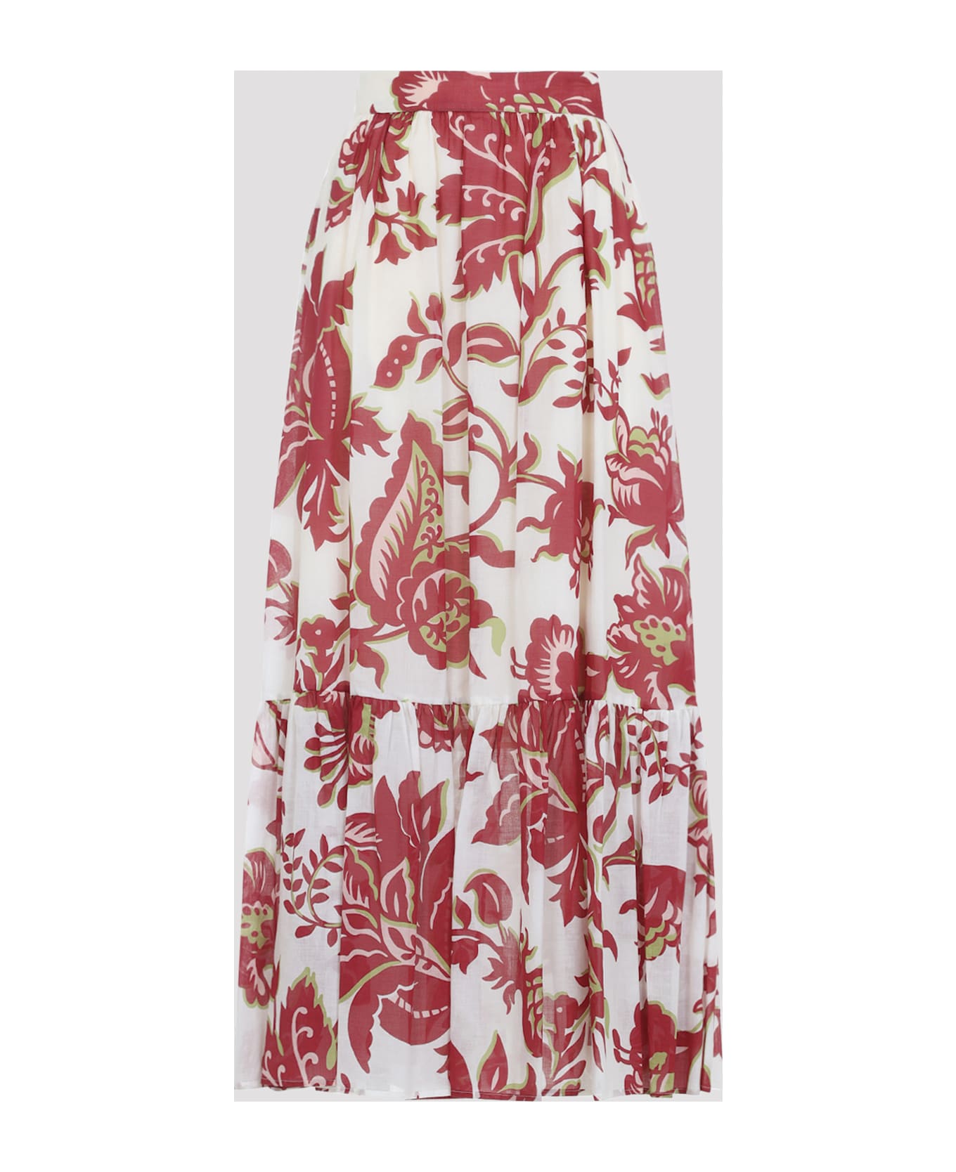 Etro Flounce Hem Maxi Skirt - Multi White
