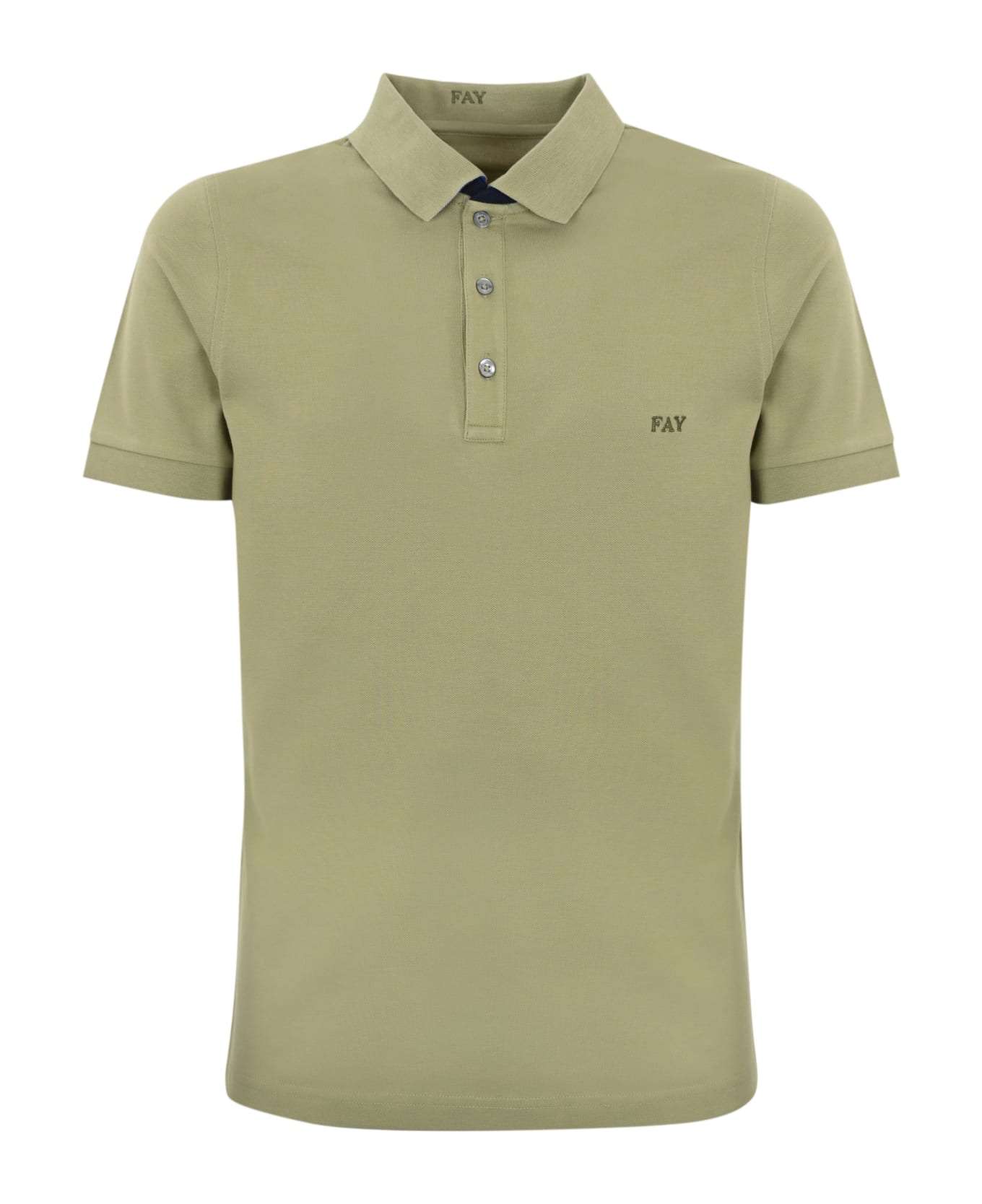 Fay Stretch Cotton Polo Shirt - SALVIA ポロシャツ