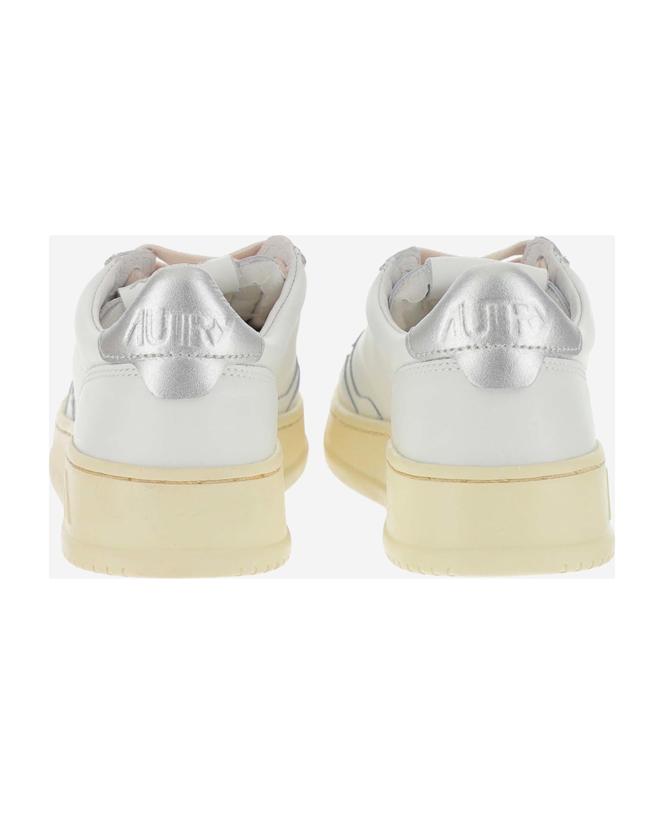 Autry Medalist Low Leather Sneakers - Silver