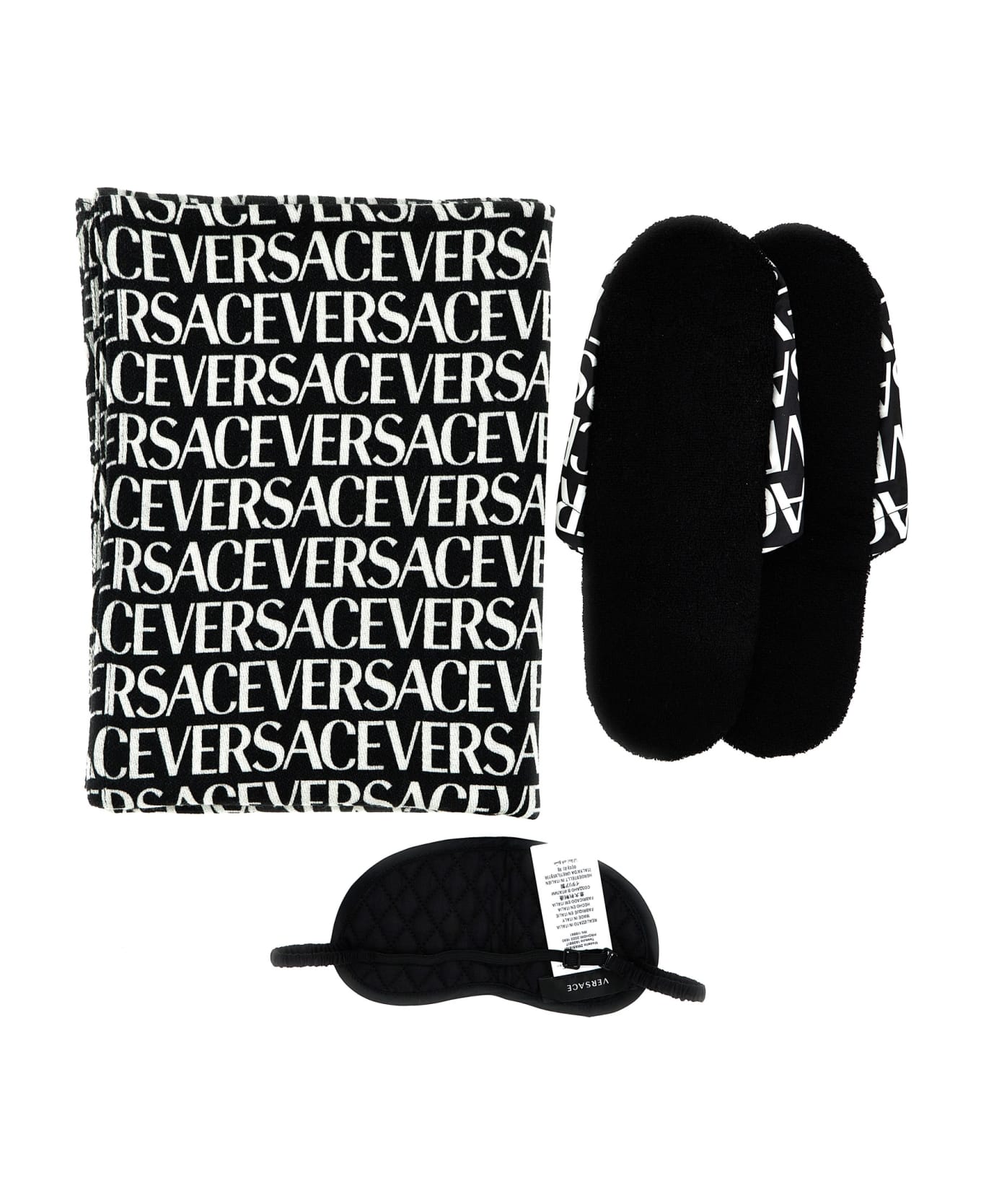 Versace Allover Travel Set - White/Black タオル