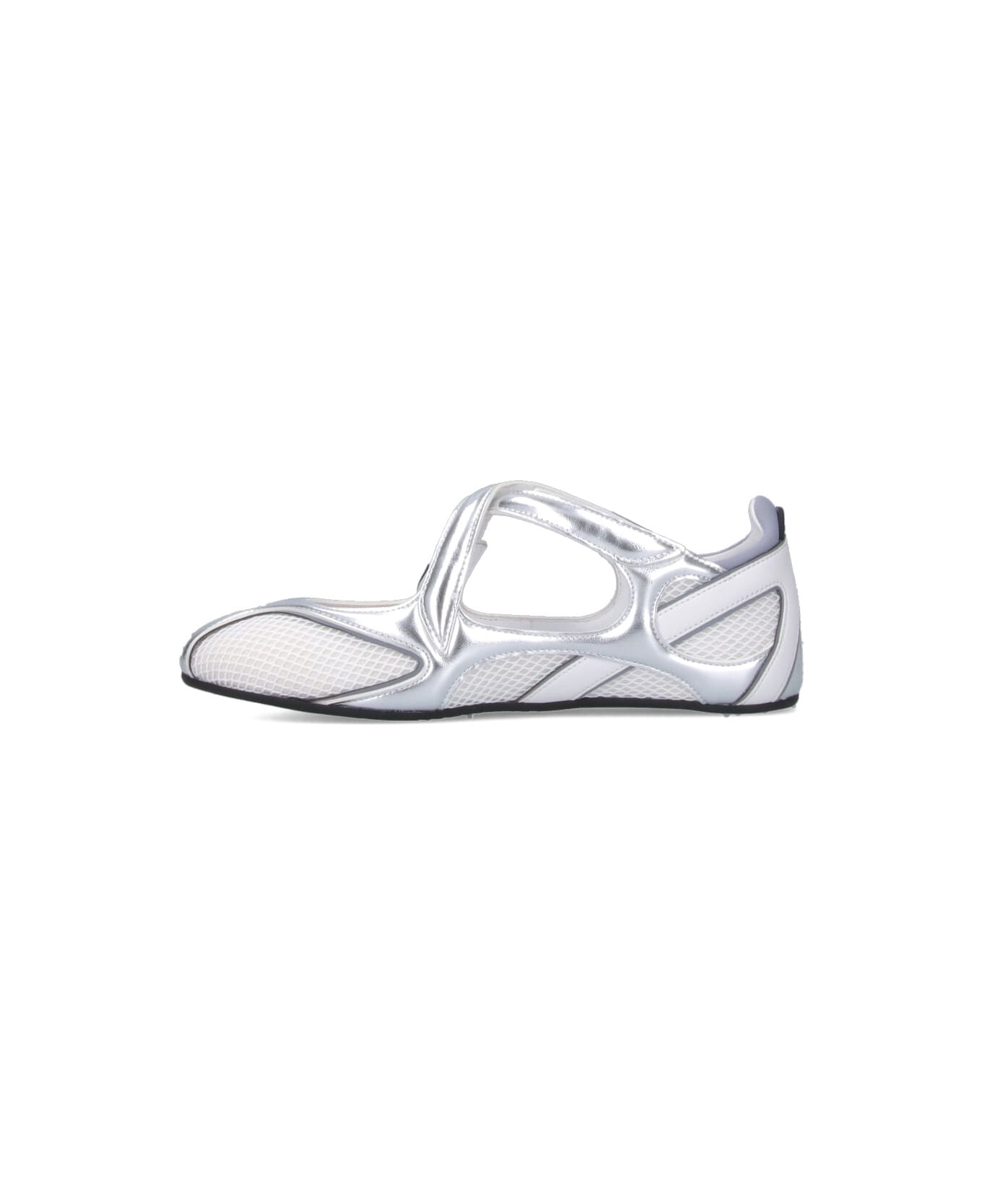 The Attico 'floor 01' Flat Ballet Flats - SILVER/WHITE