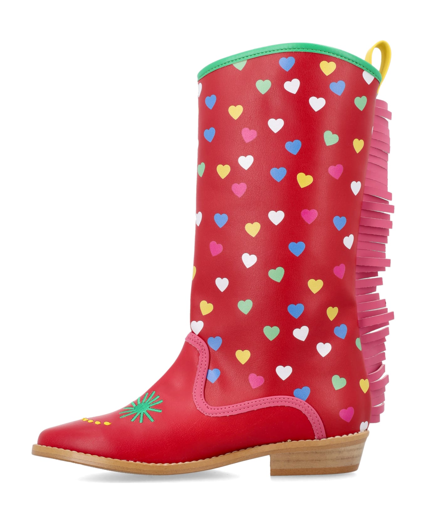 Stella McCartney Kids Fringe Hearts Boots - RED