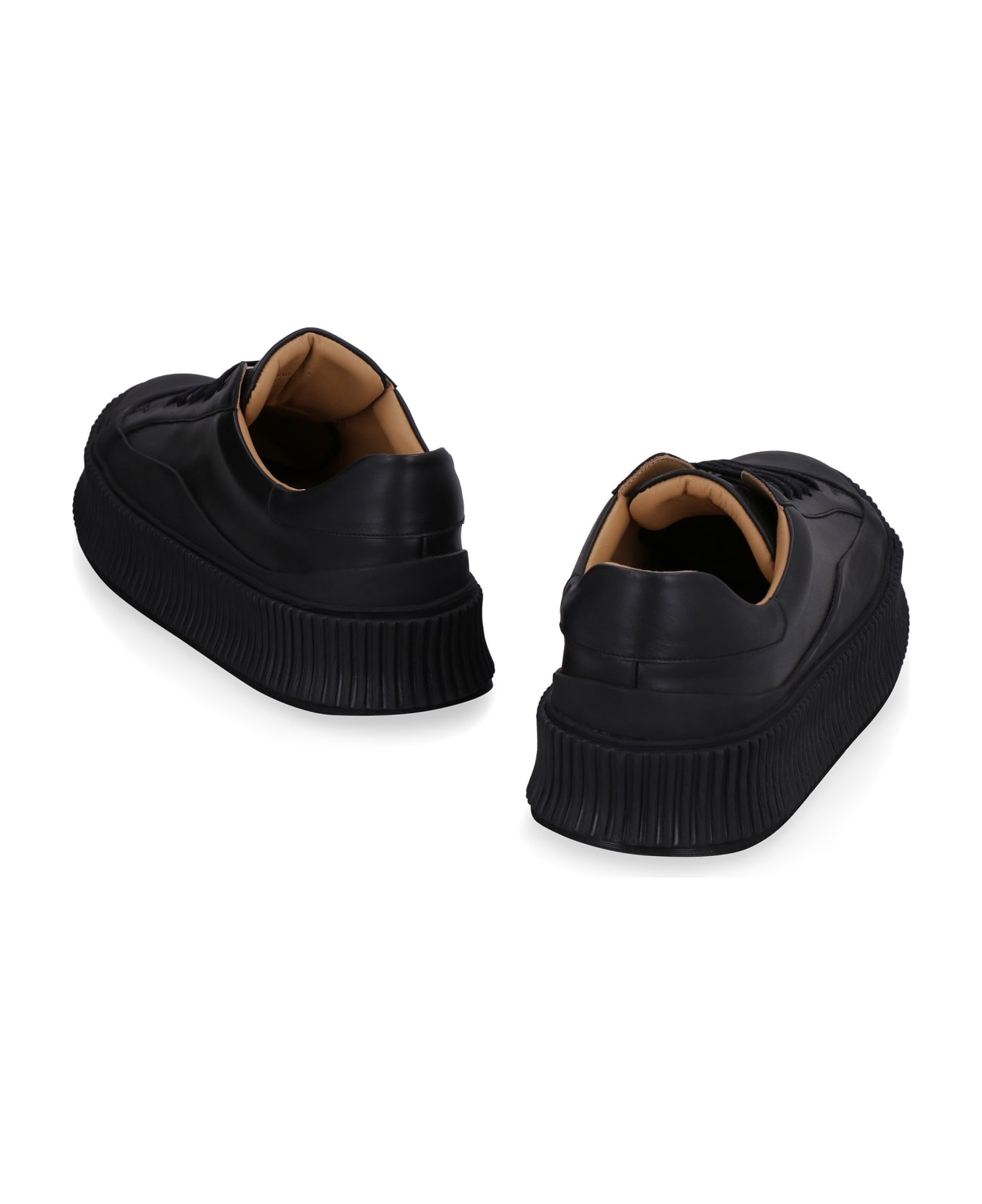 Jil Sander Leather Low-top Sneakers - black
