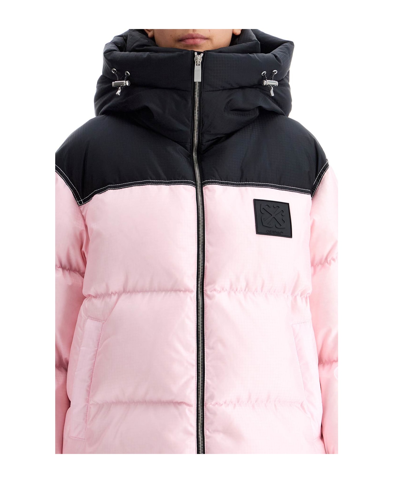 Off-White Oversized Down Jacket With - CHALK PINK - BLACK (Pink)