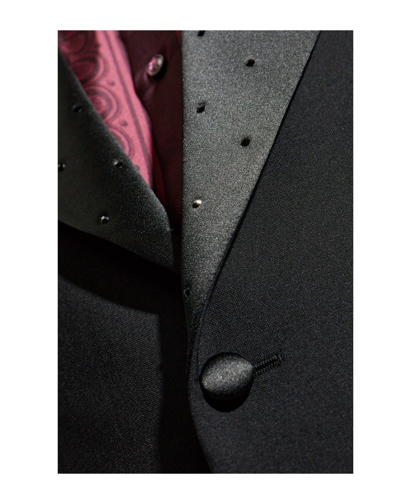Versace Satin-trim Single-breasted Tailored Blazer - BLACK