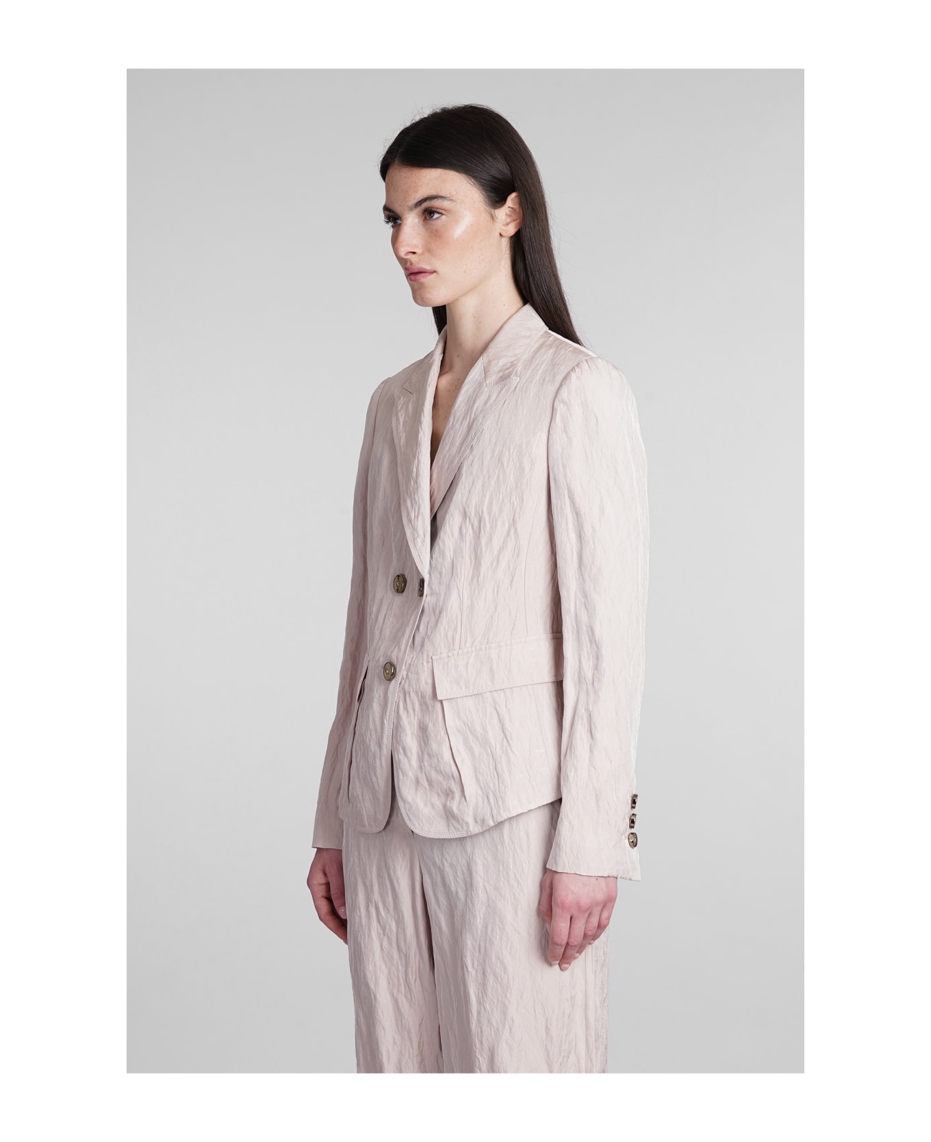 Giorgio Armani Double-breast Patched Pocket Blazer - rose-pink
