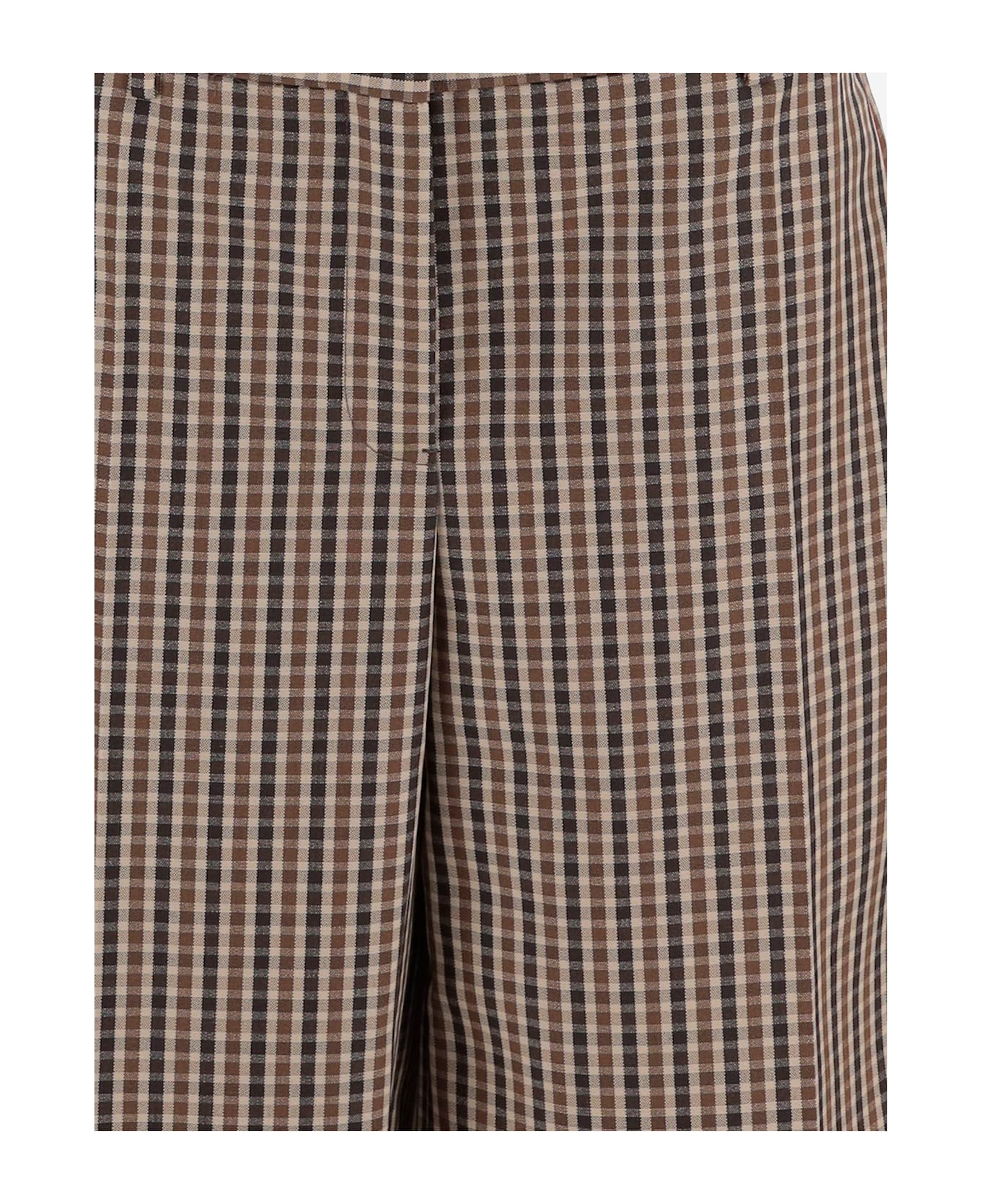 Jil Sander Wool Plaid Pattern Short Pants - Red