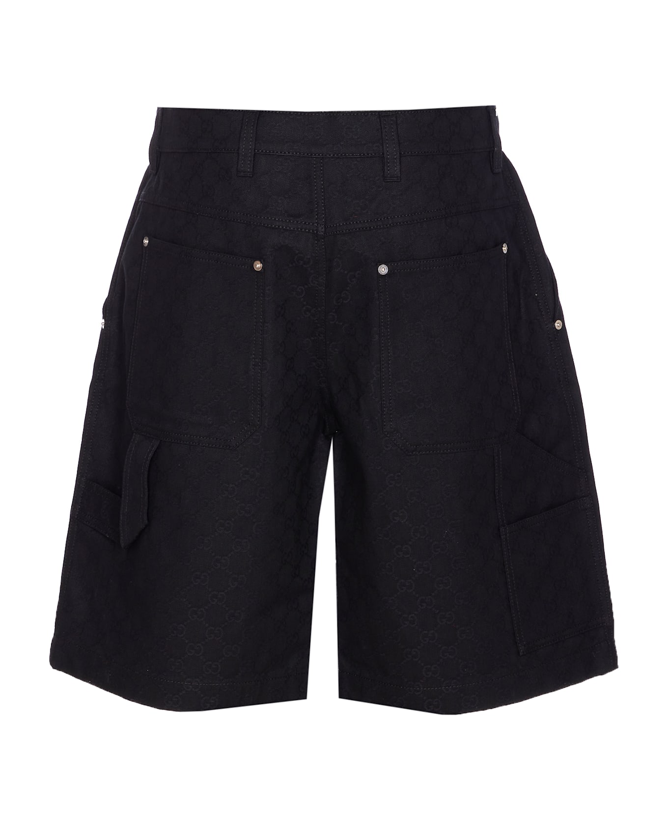 Gucci Gg Jacquard Denim Shorts - Black