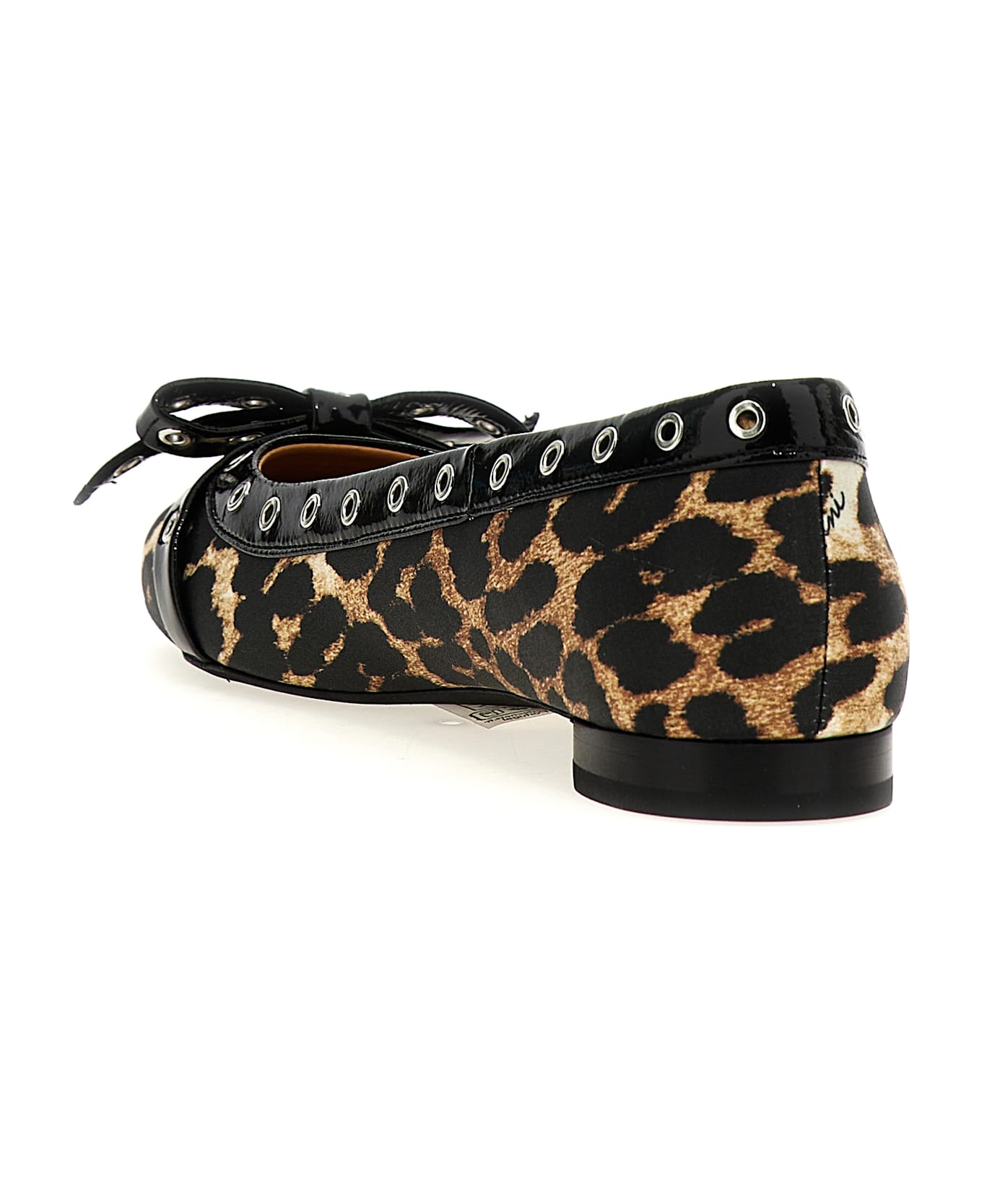 Ganni Leopard Eyelets Bow - Multicolor