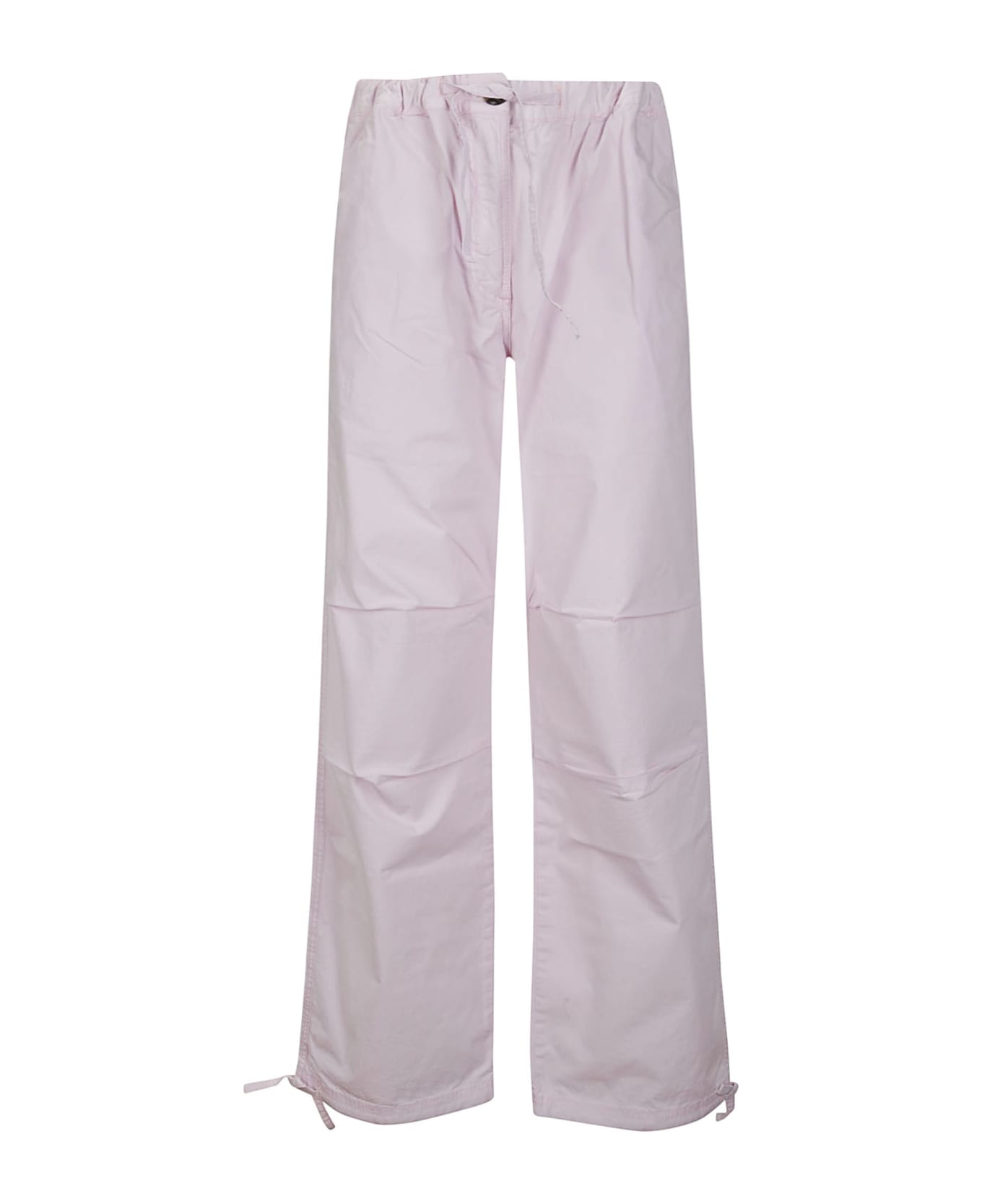 Ganni Washed Cotton Canvas Draw String Pants - LIGHT LILAC