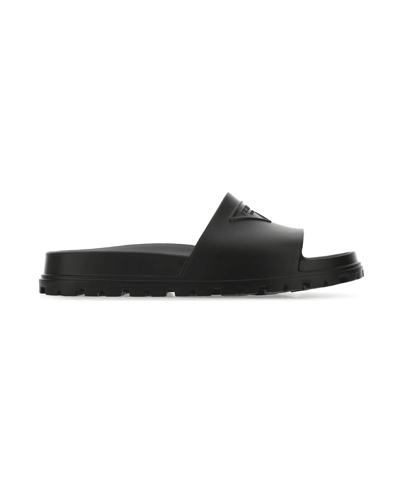 Prada Black Rubber Slippers - F0002
