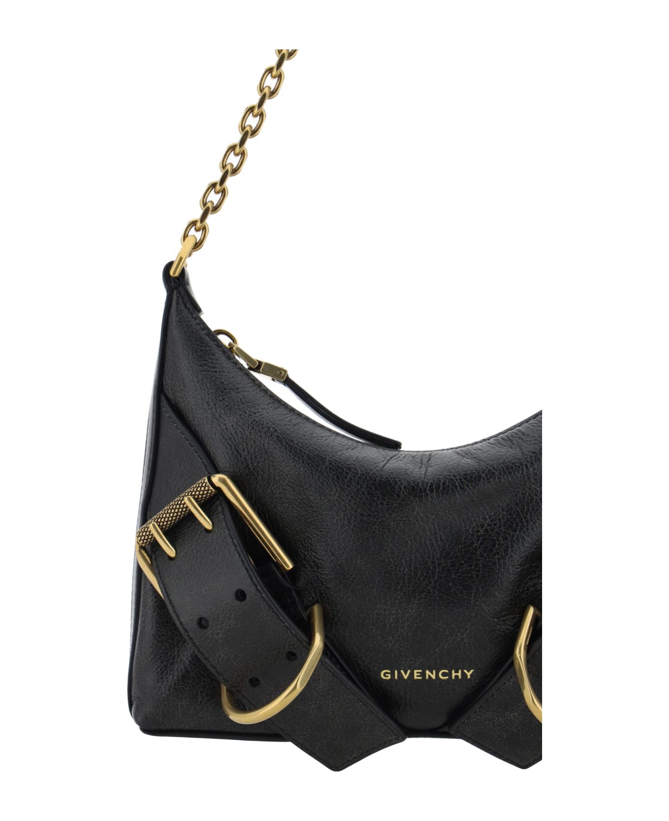 Givenchy Voyou Leather Shoulder Bag - black