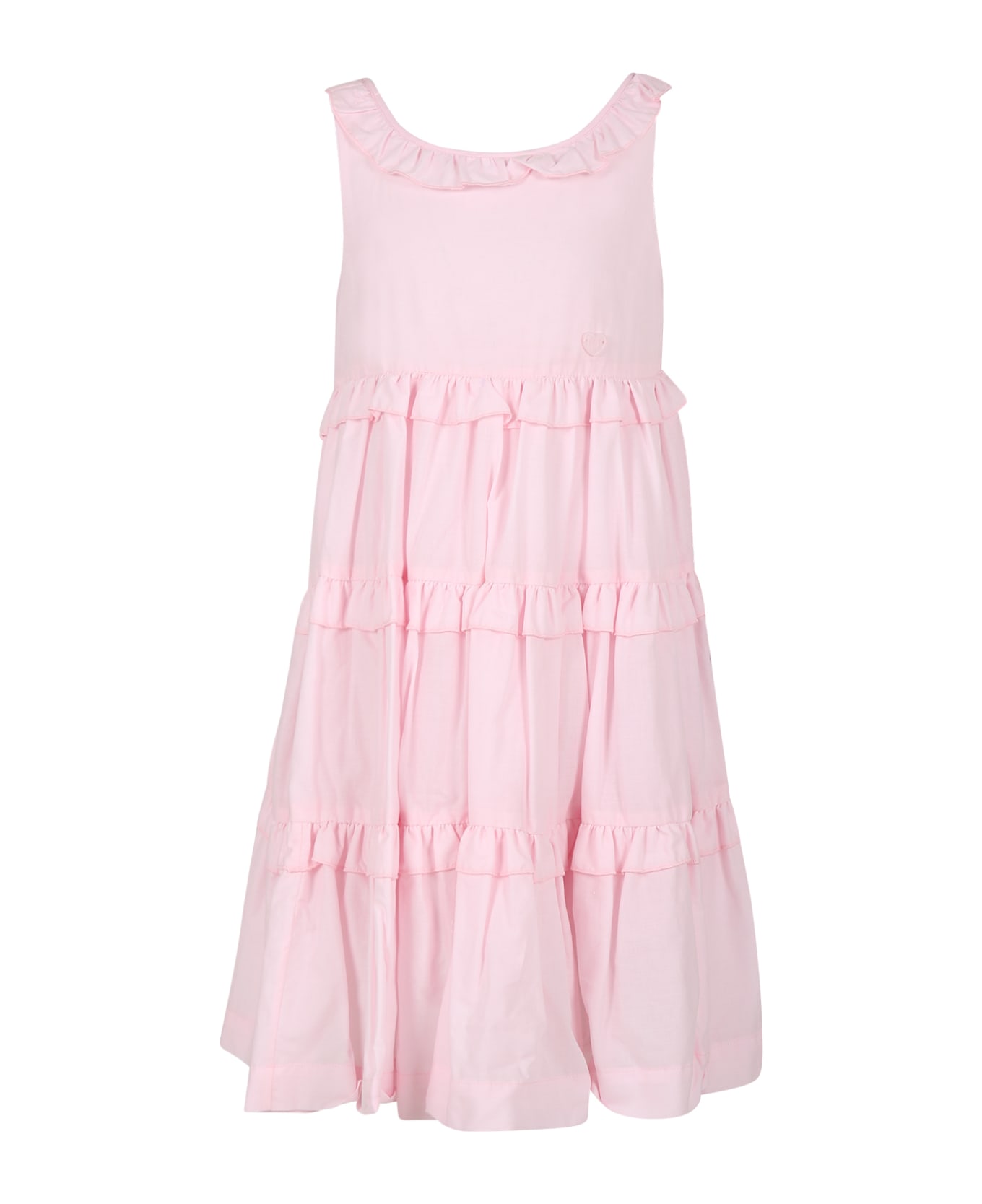 Monnalisa Pink Dress For Girl - Pink ワンピース＆ドレス