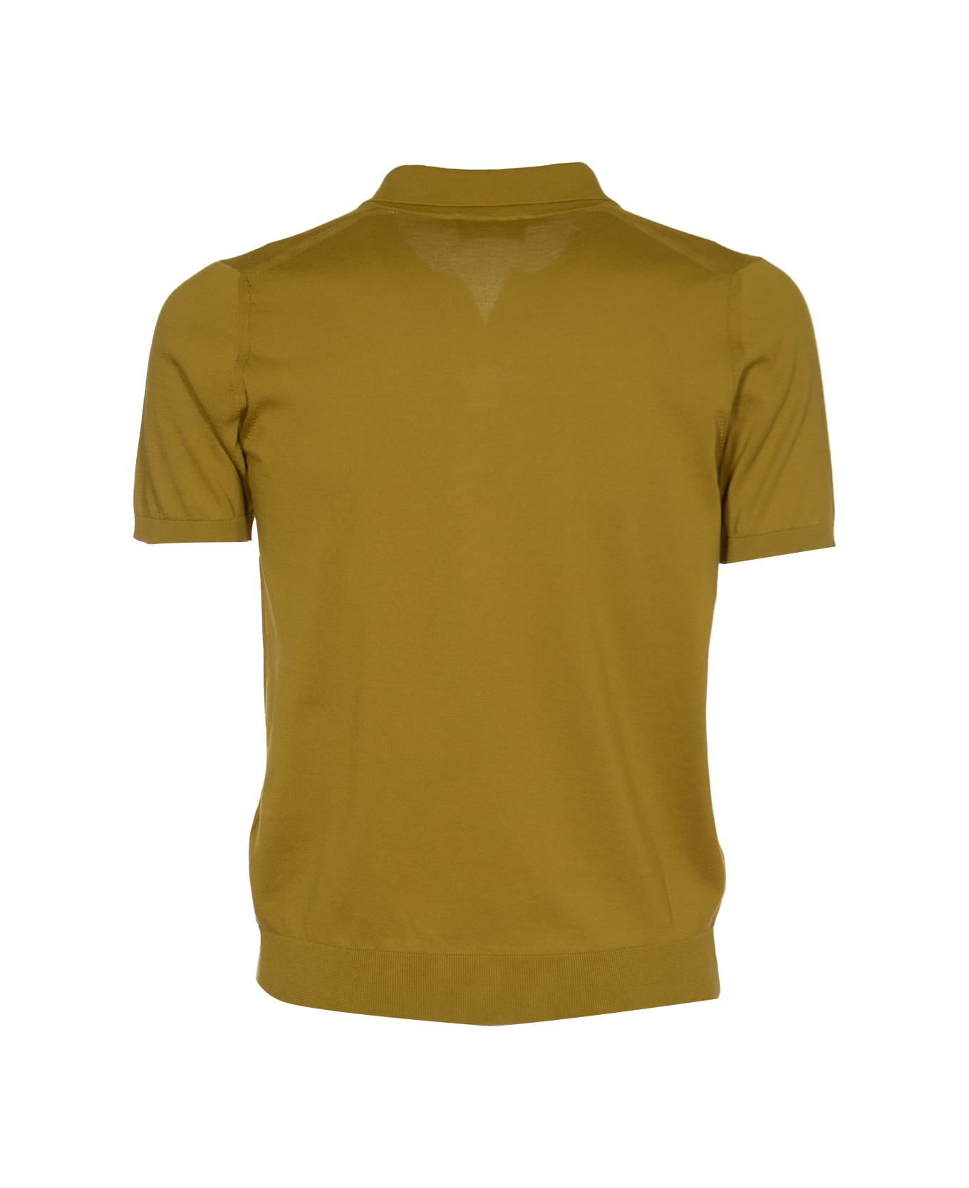 Roberto Collina Plain Ribbed Polo Shirt - Military シャツ