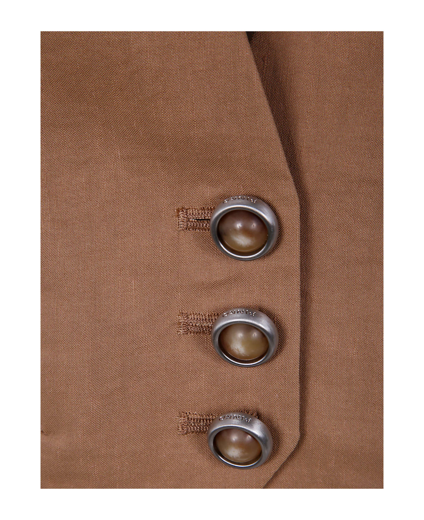 Pinko Open Back Short Vest - Brown