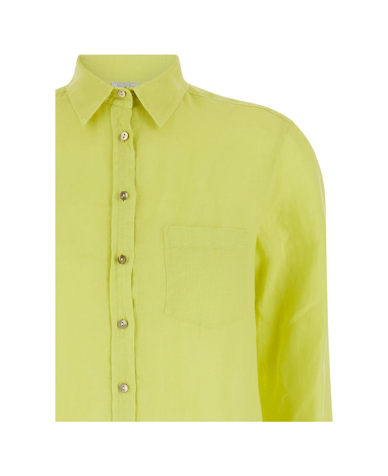 Antonelli Yellow Shirt With Buttons In Linen Woman - Yellow シャツ