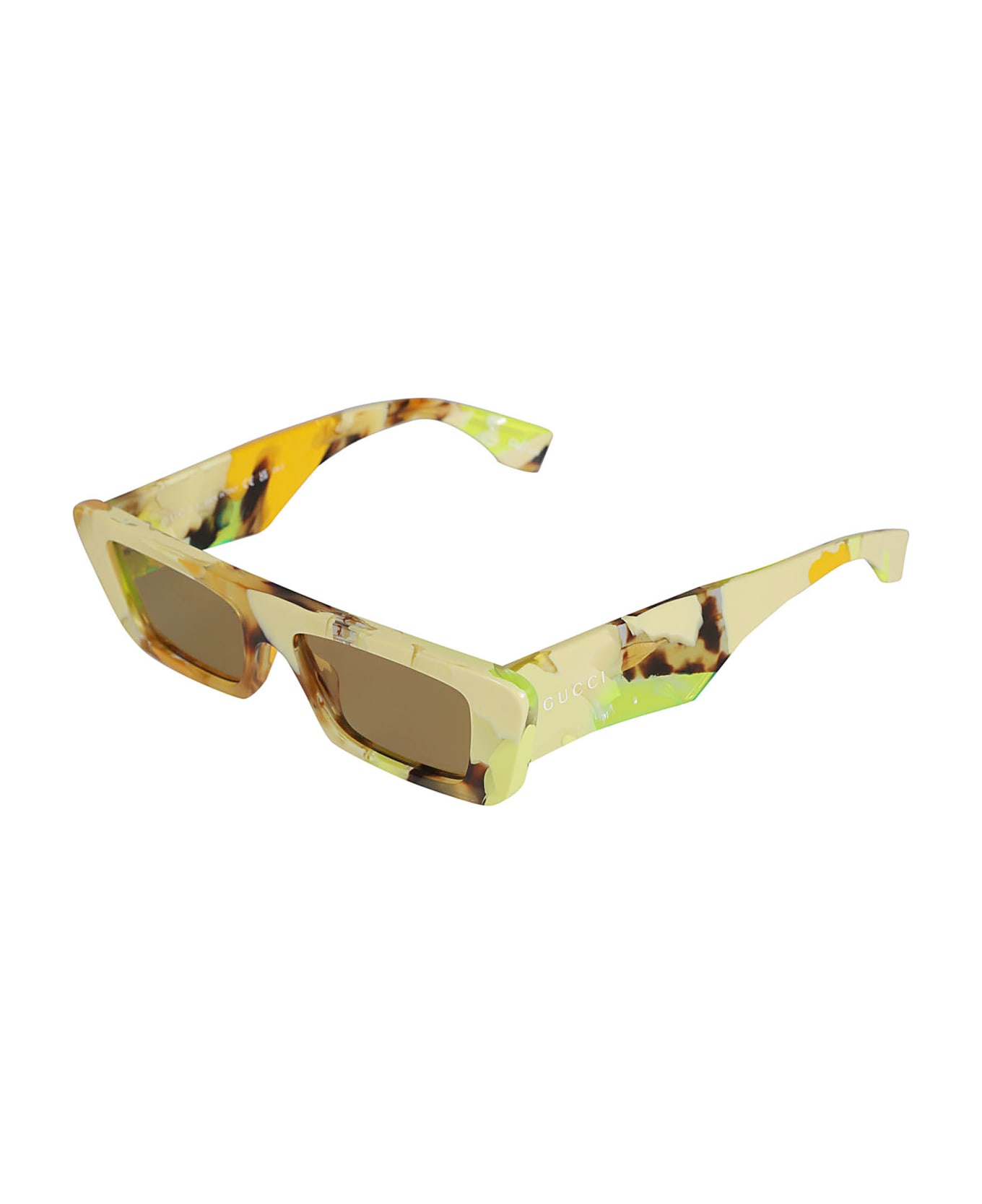 Gucci Eyewear Rectangle Thick Sunglasses - Yellow