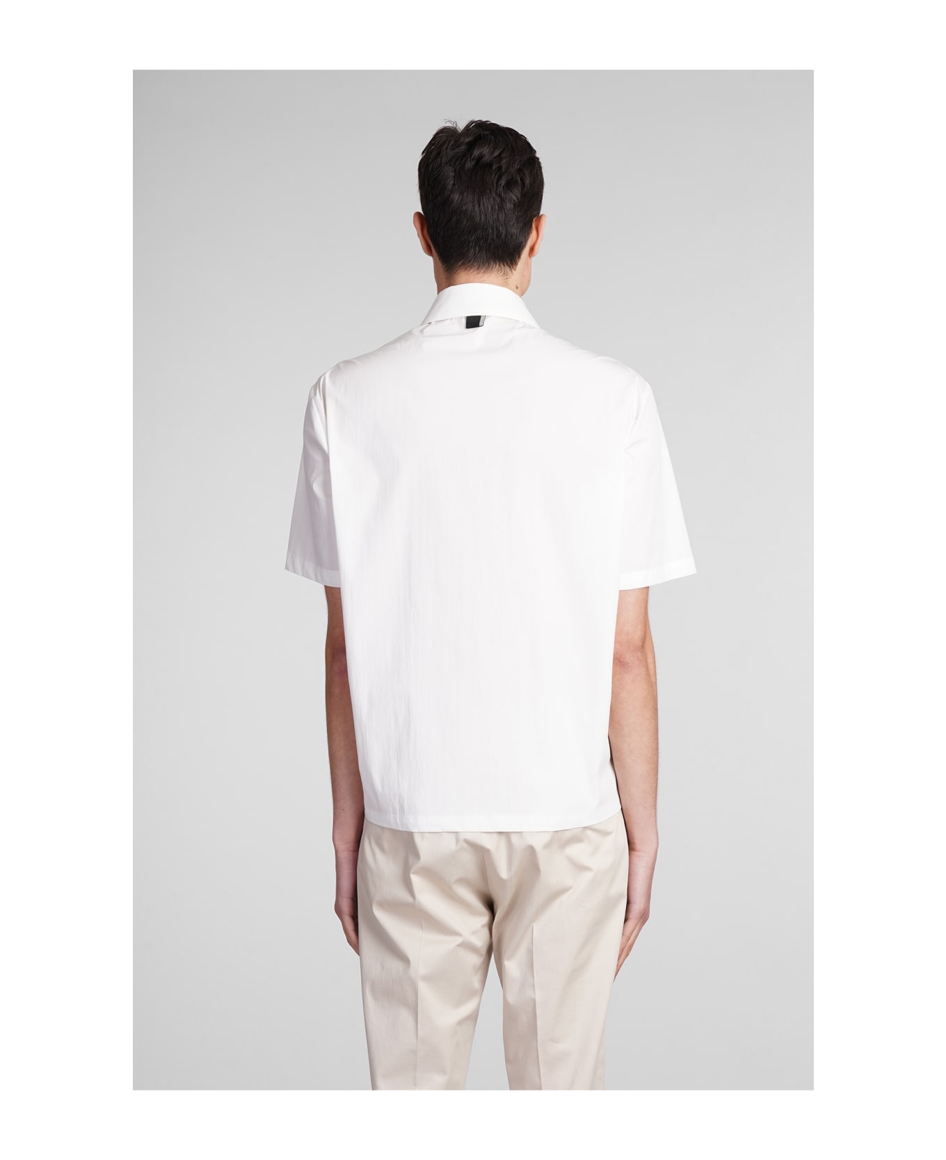 Low Brand Shirt Zip S143 Shirt In White Cotton - white