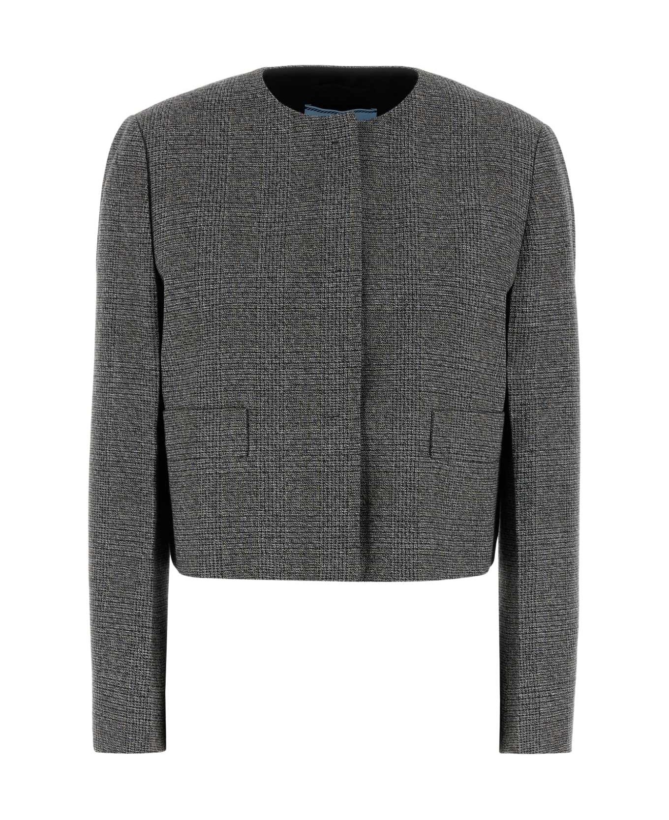 Prada Glencheck Blazer - ARDESIA