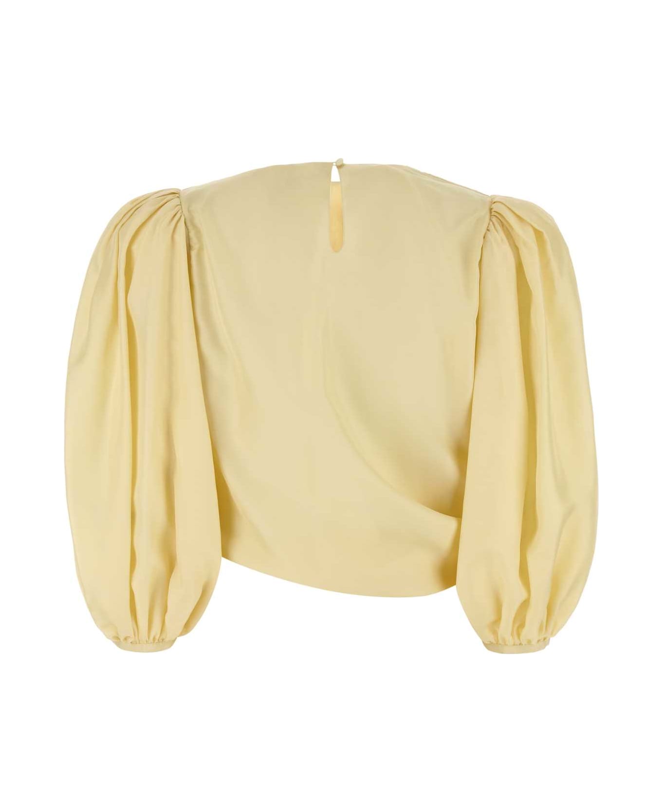 Chloé Pastel Yellow Satin Blouse - POWDERYELLOW