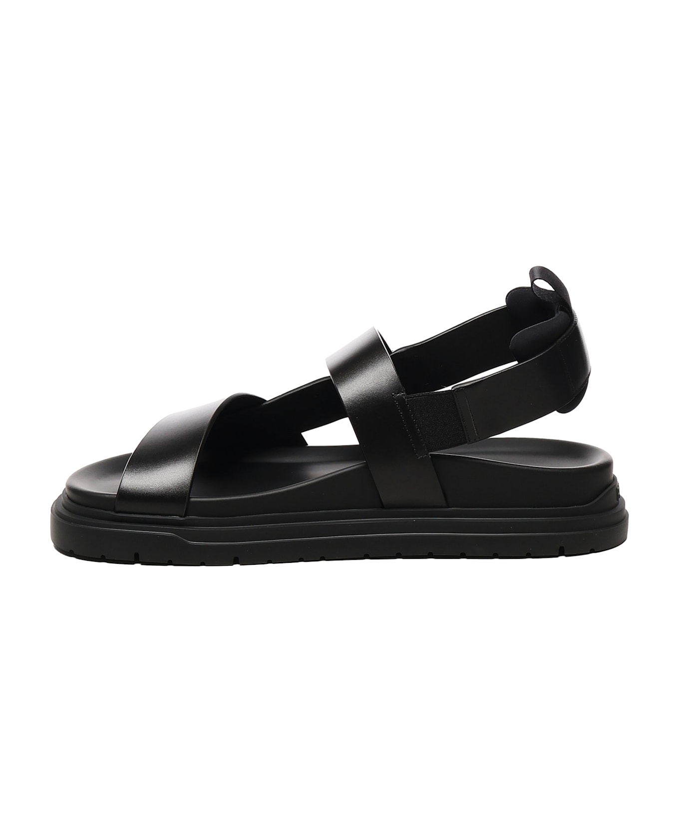 Fendi Ff Leather Sandals - Black