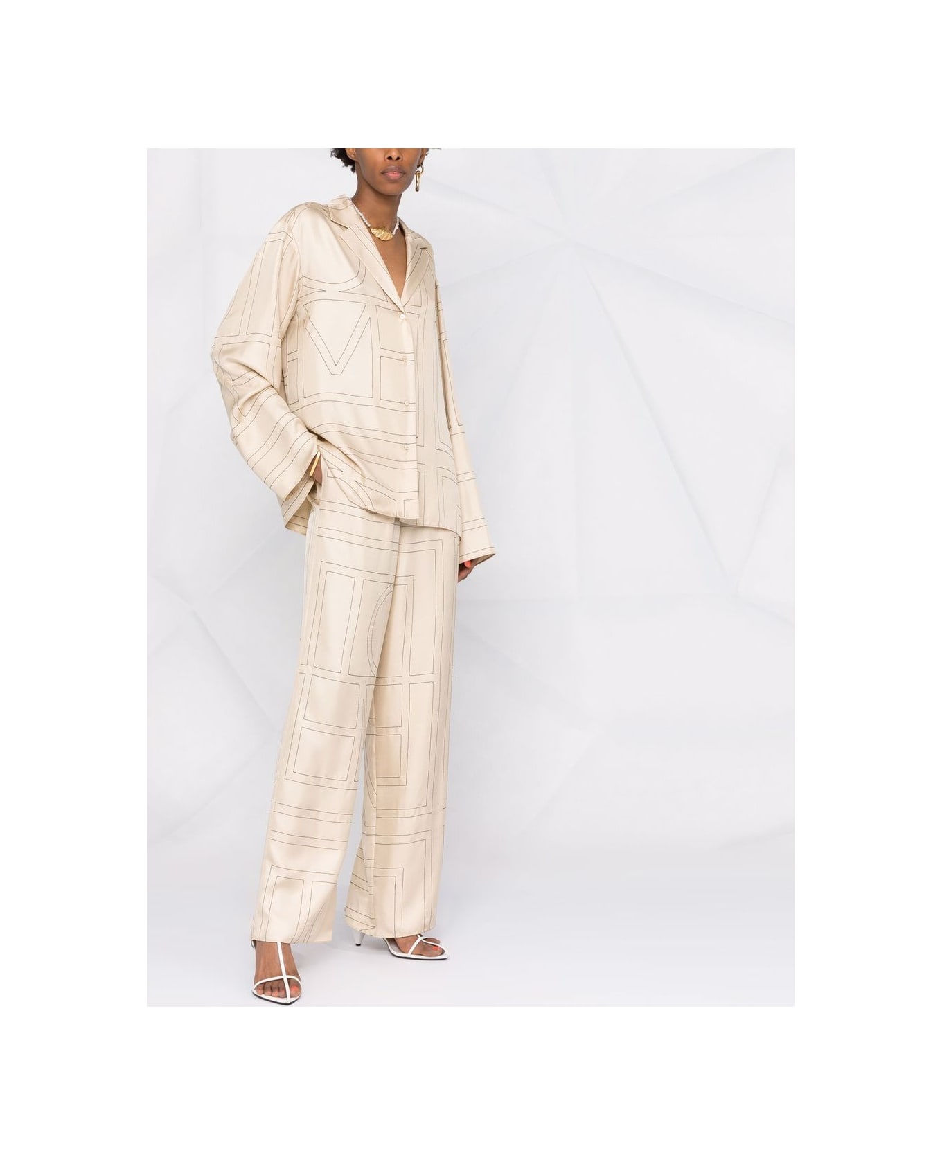 Totême Silk Pajama Shirt - Ivory