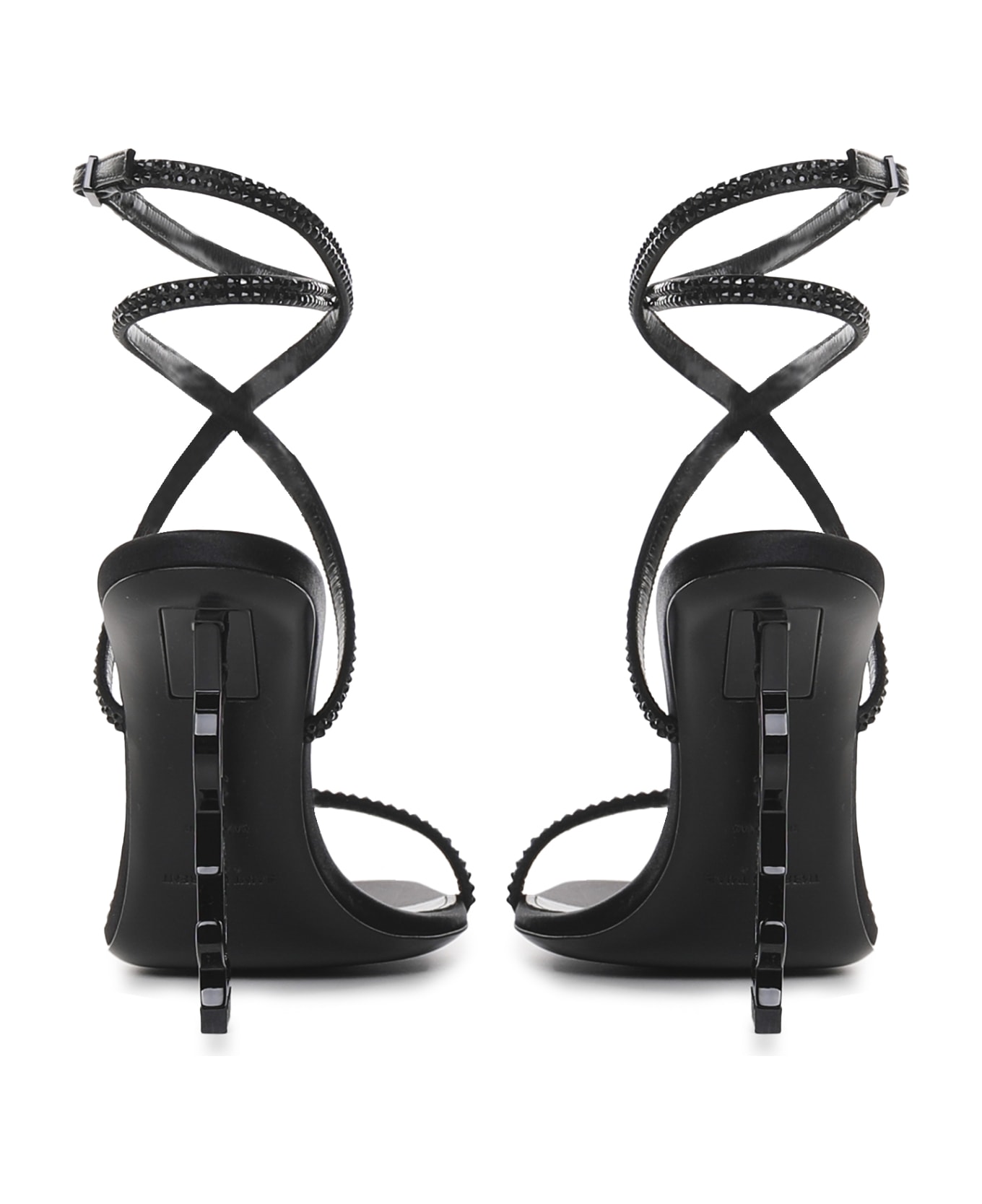 Saint Laurent Opyum Sandals With Black Heel - Black