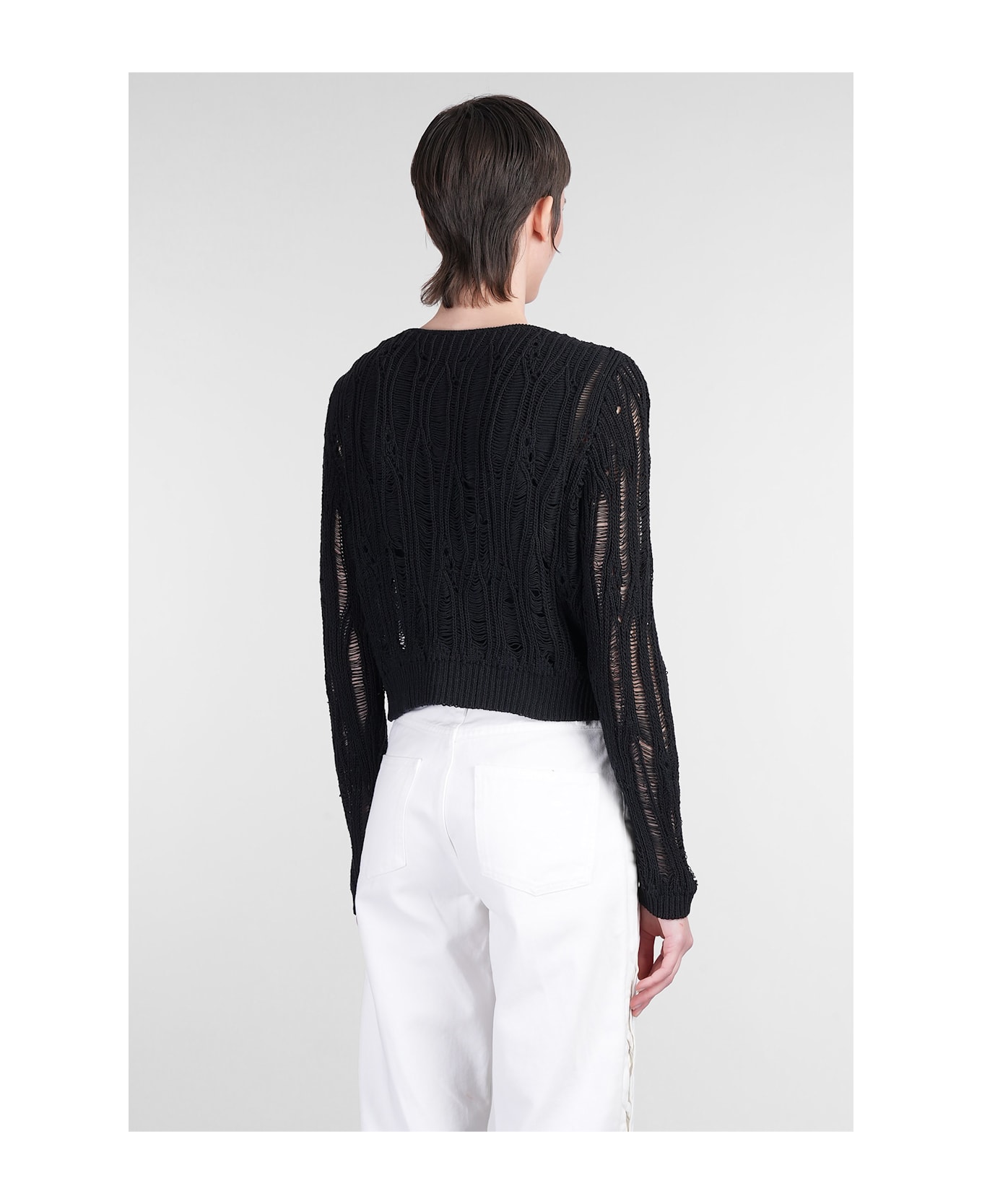 IRO Luna Cardigan In Black Cotton - black