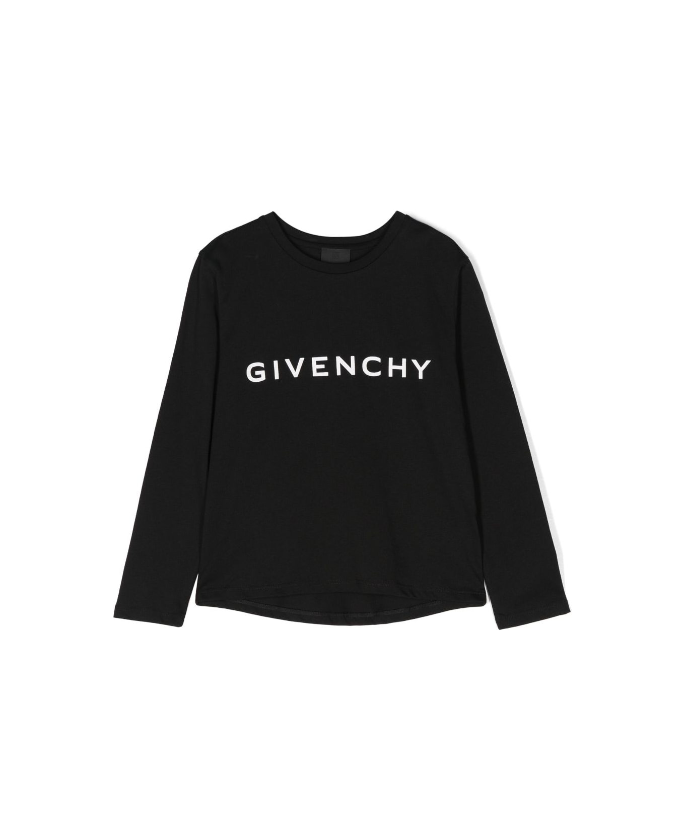 Givenchy T-shirt Nera In Jersey Di Cotone Bambino - Nero