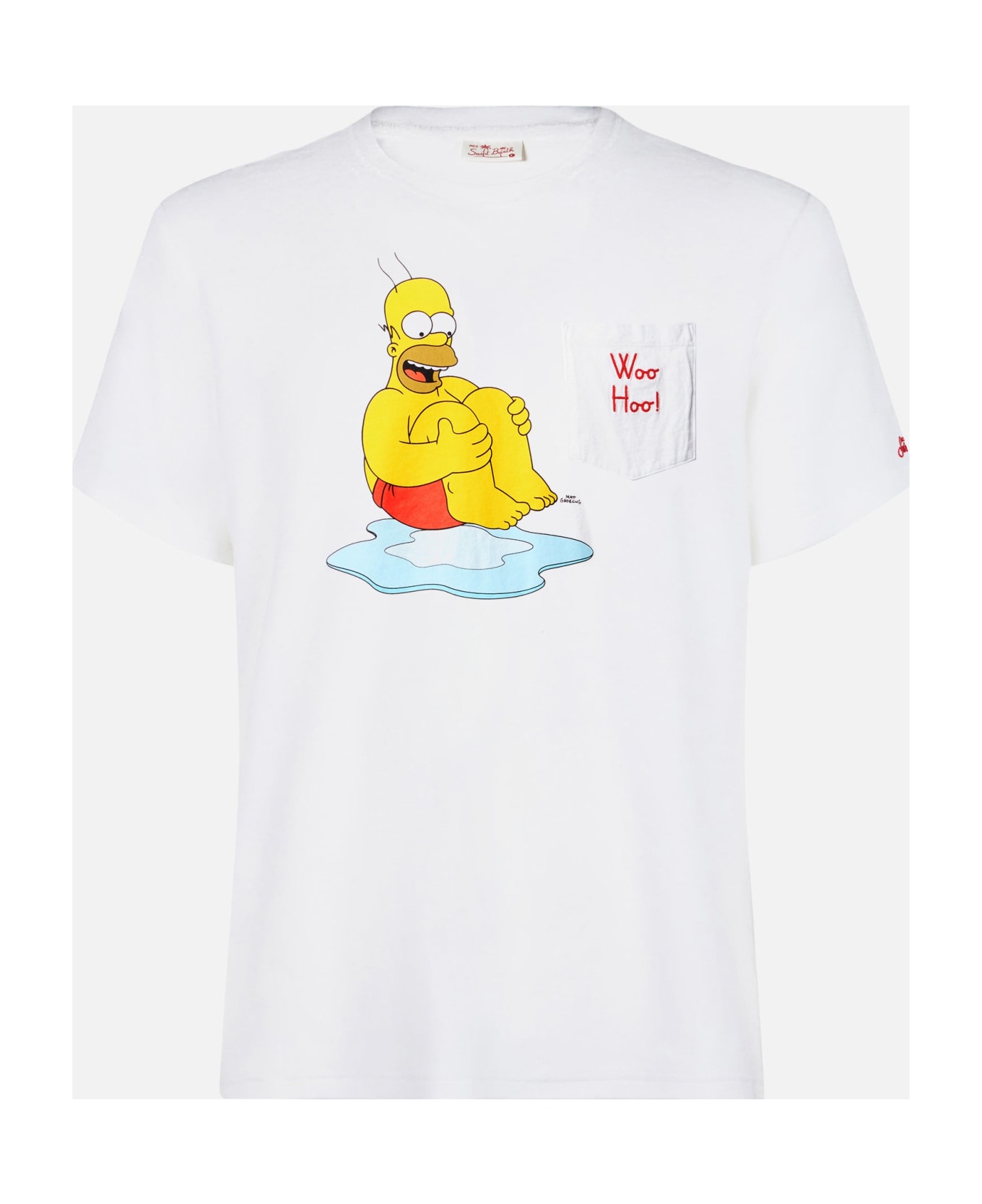 MC2 Saint Barth Man Cotton T-shirt With Homer Print | The Simpsons Special Edition - WHITE