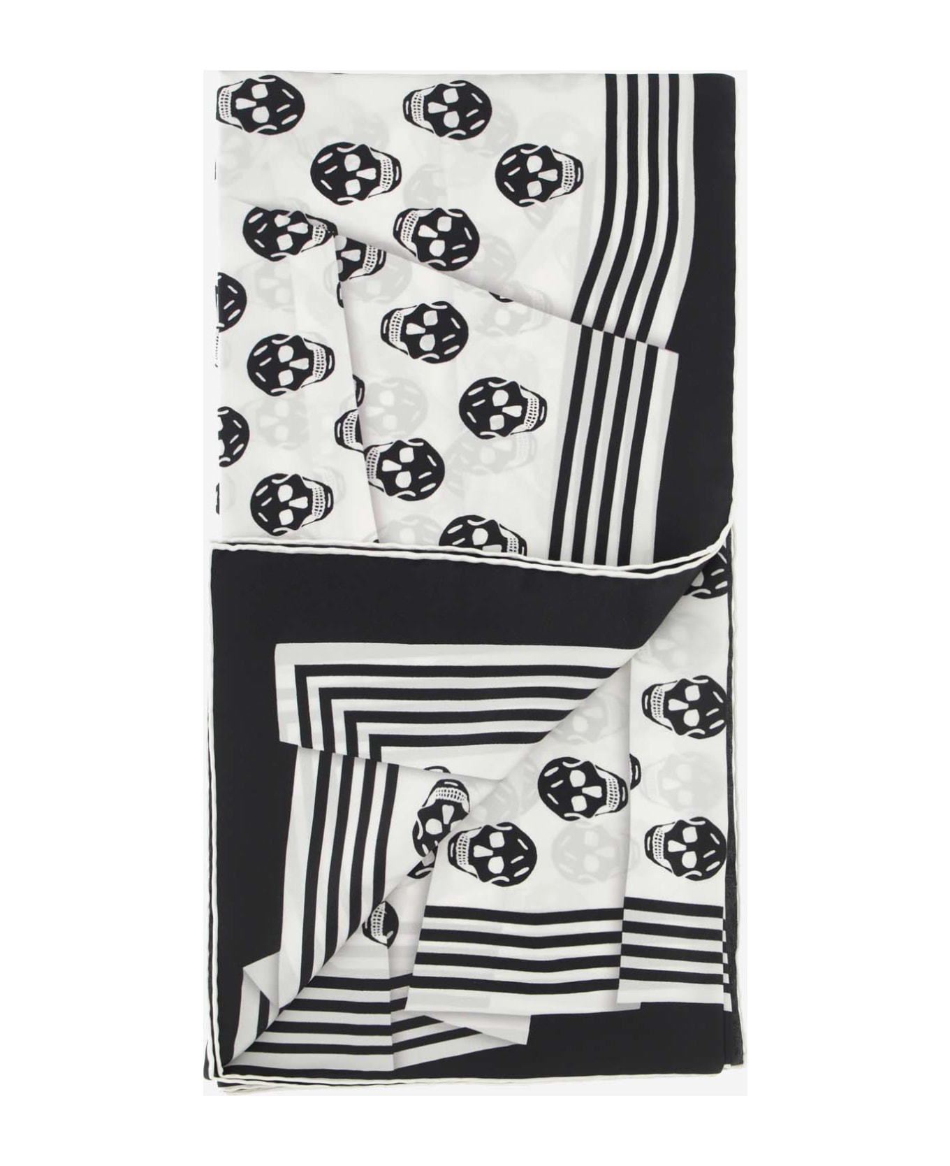 Alexander McQueen Biker Skull Scarf - White