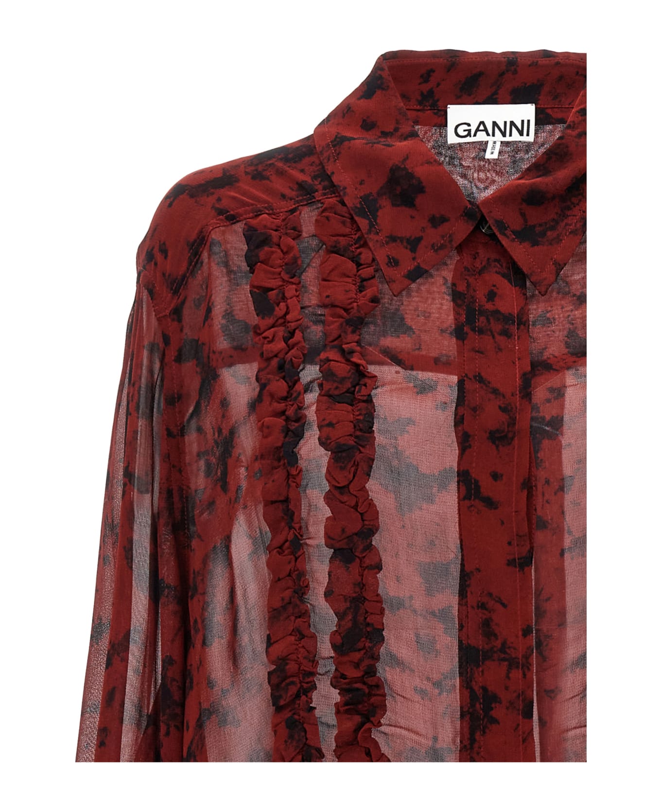 Ganni Printed Shirt - Bordeaux