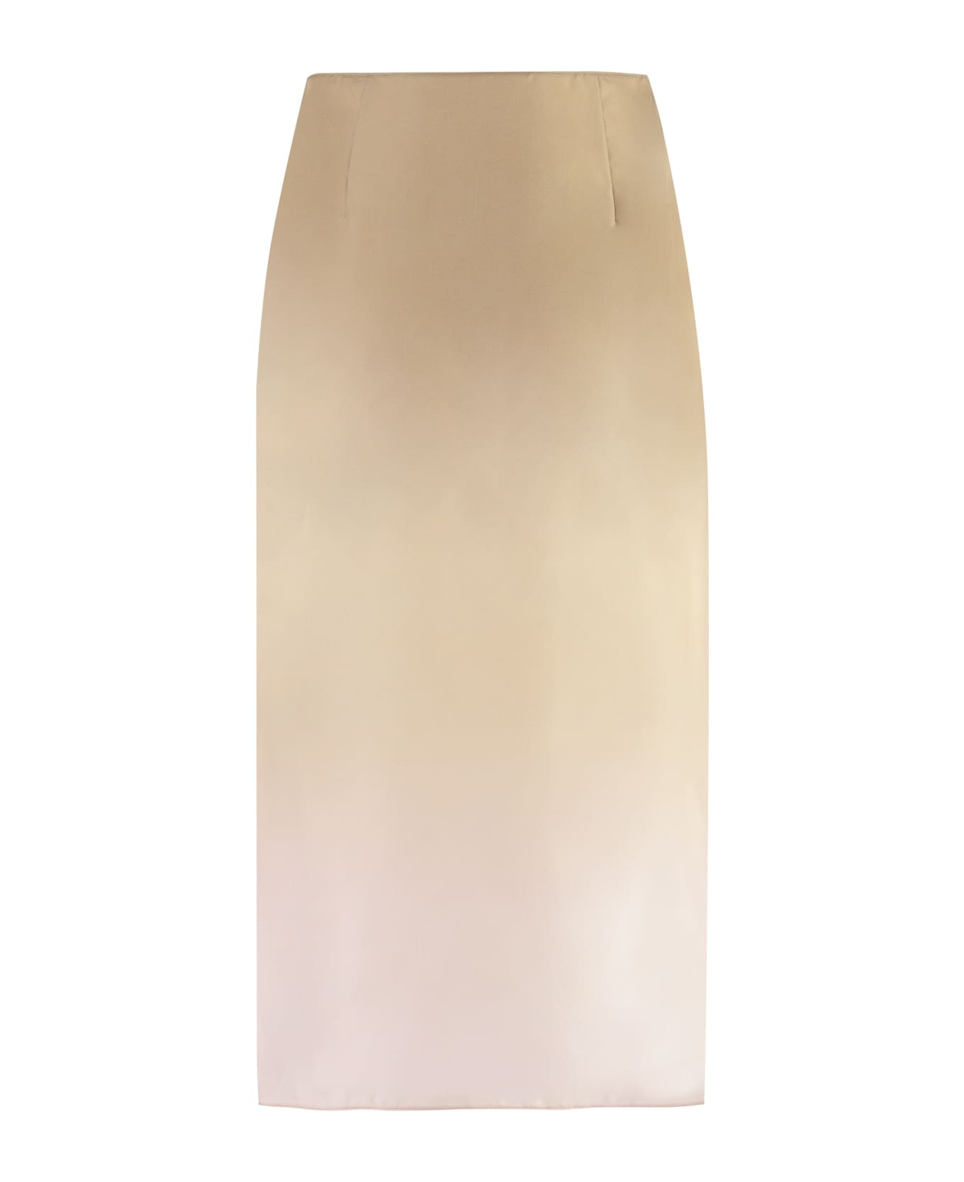 Prada Silk Midi Skirt - Beige