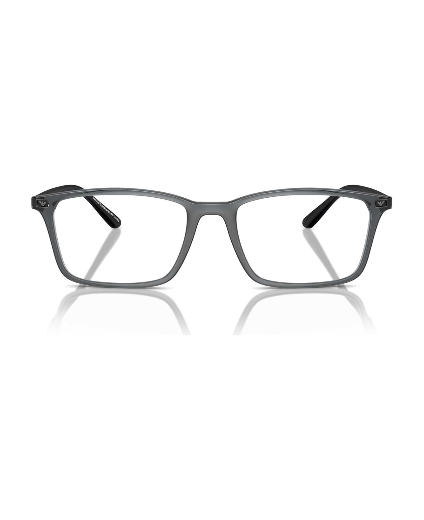 Emporio Armani Ea3237 Shiny Transparent Black Glasses - Shiny Transparent Black アイウェア