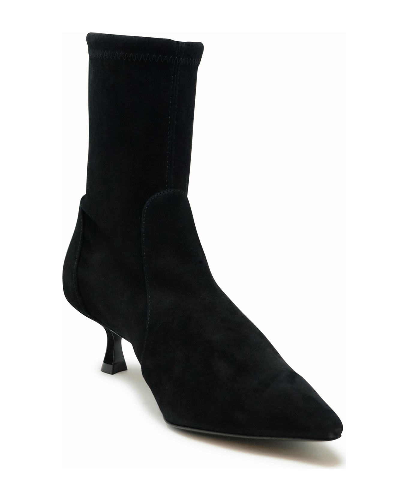 Stuart Weitzman Black Suede Naomi 50 Bootie - BLACK