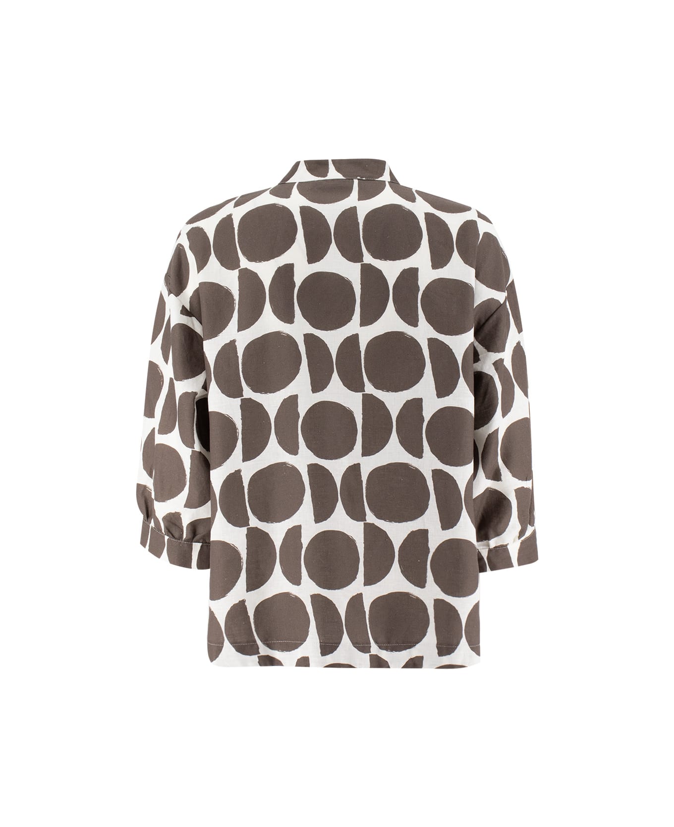 Le Tricot Perugia Blouse - BROWN_WHITE ブラウス