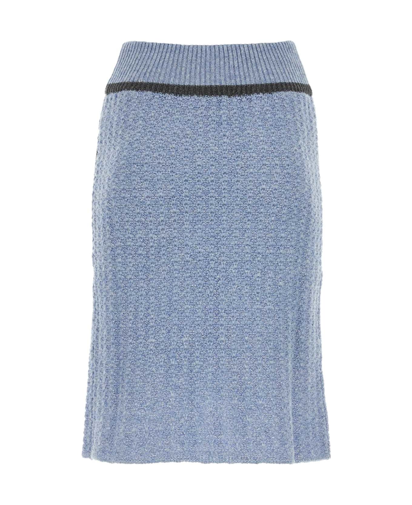 Cormio Cerulean Wool Blend Skirt - BLUEPERVINCA