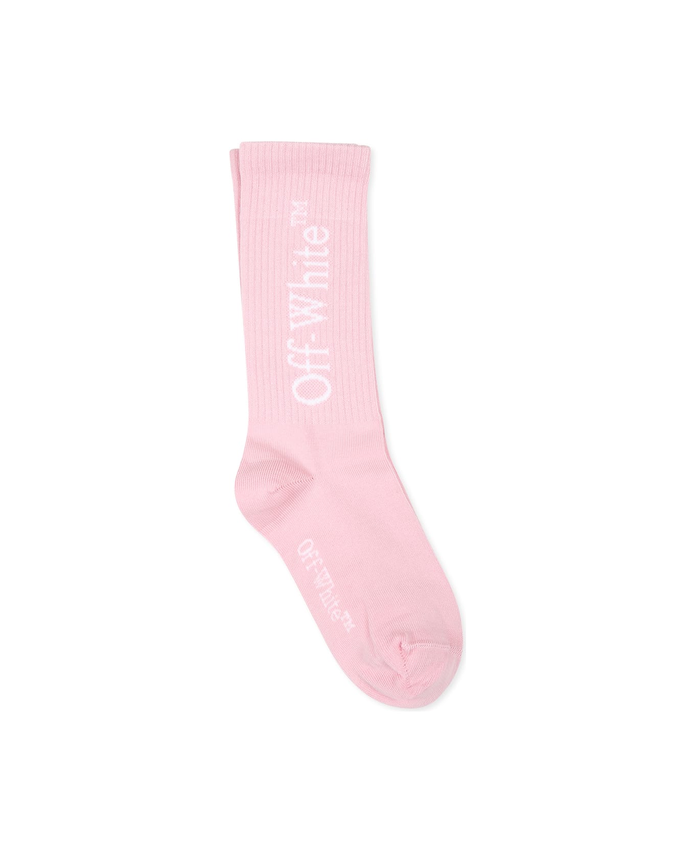 Off-White Pink Socks For Girl With Logo - Pink