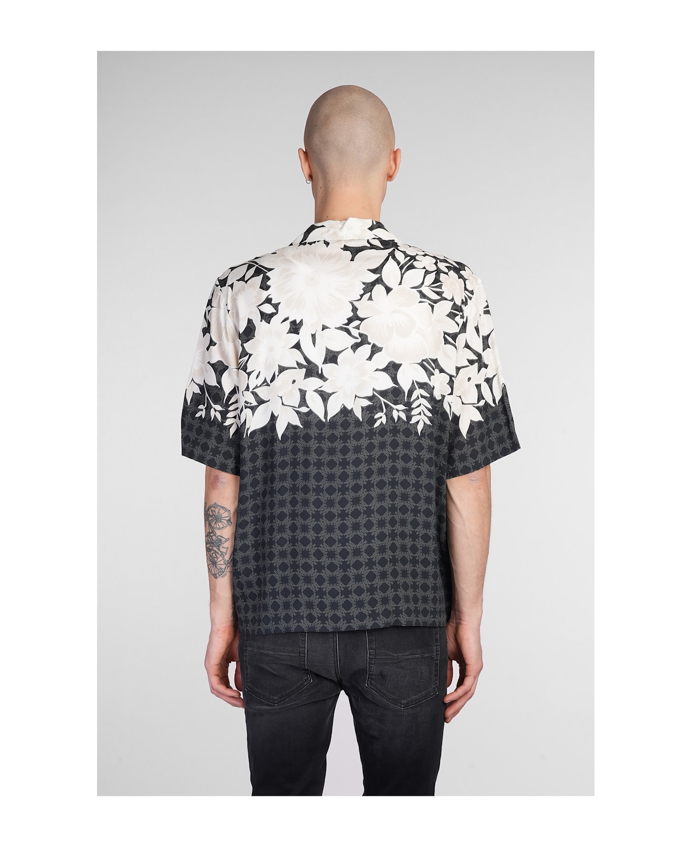Shirt In Black Viscose - Thumbnail 4