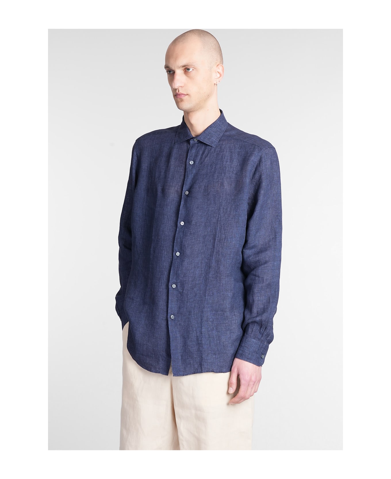 Zegna Shirt In Blue Cotton - blue