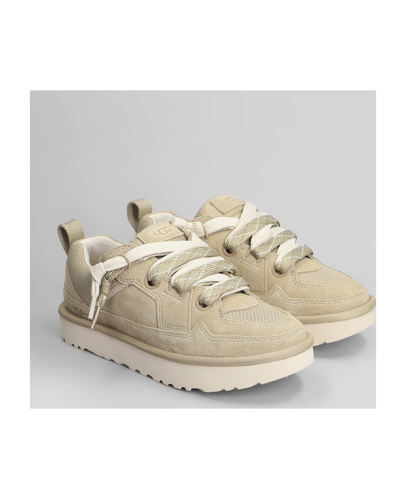 UGG Lo Lowmel Slipper-mule In Beige Suede And Fabric - beige