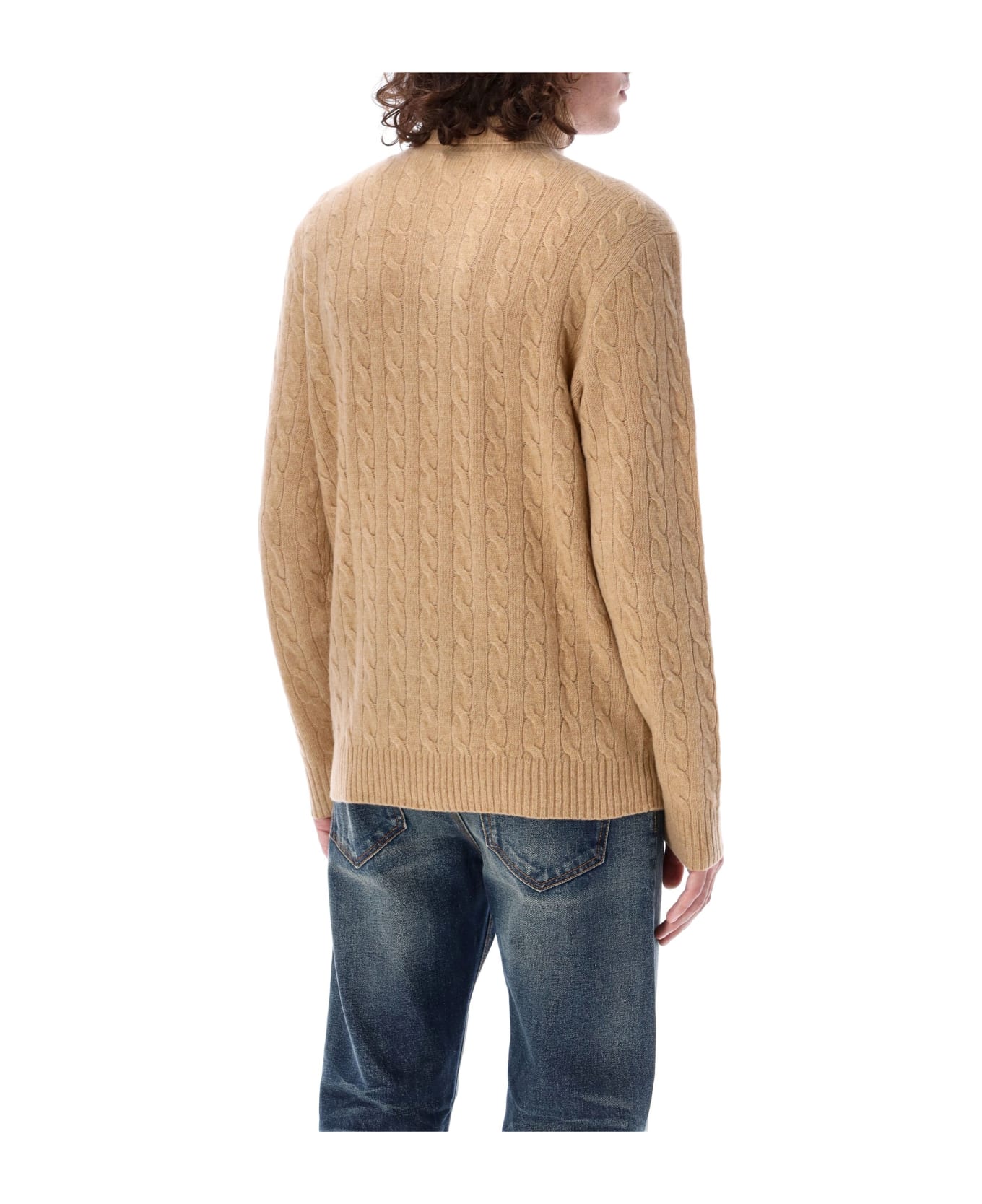 Polo Ralph Lauren Logo Turtleneck Sweater - Camel Melange