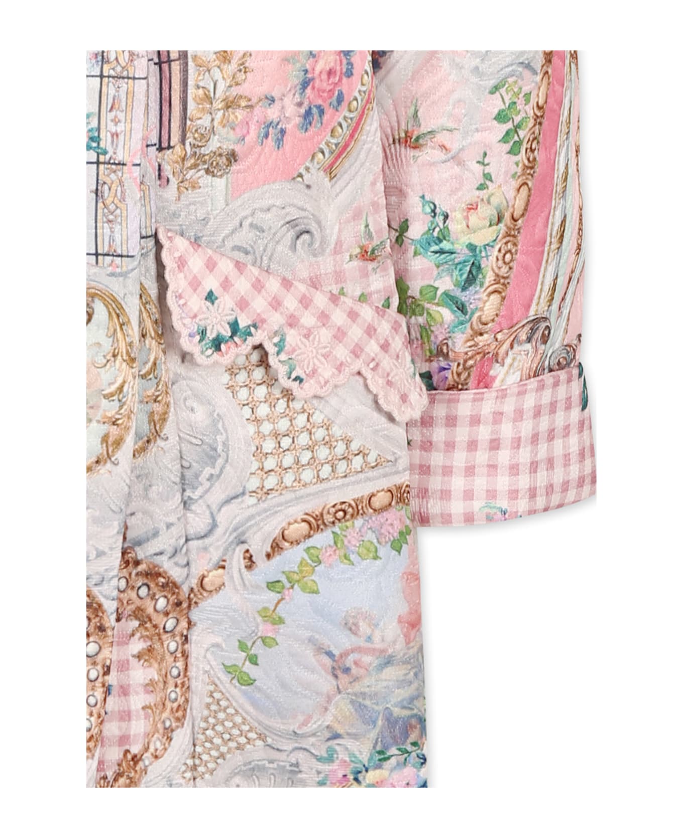 Camilla Pink Coat For Girl With Floral Print - Pink