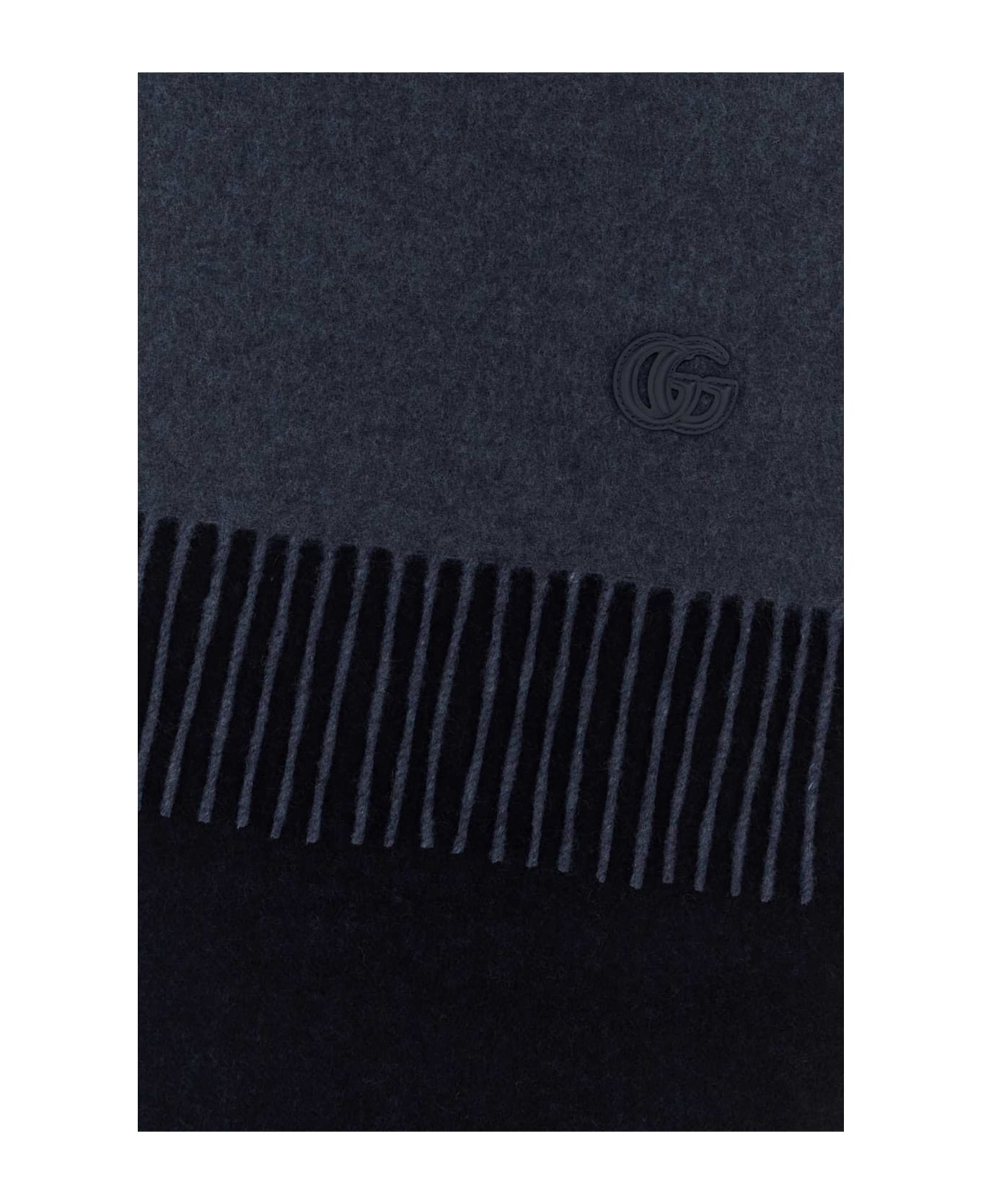 Gucci Navy Blue Cashmere Scarf - PETROLBLUESKYBLUE
