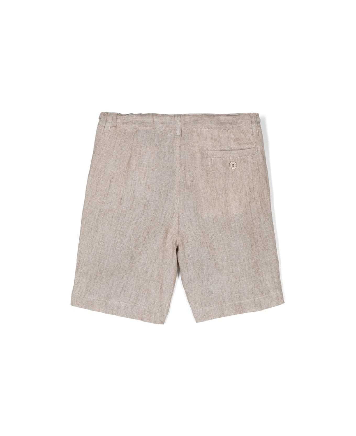 Il Gufo Melange Beige Linen Bermuda Shorts - Iuta