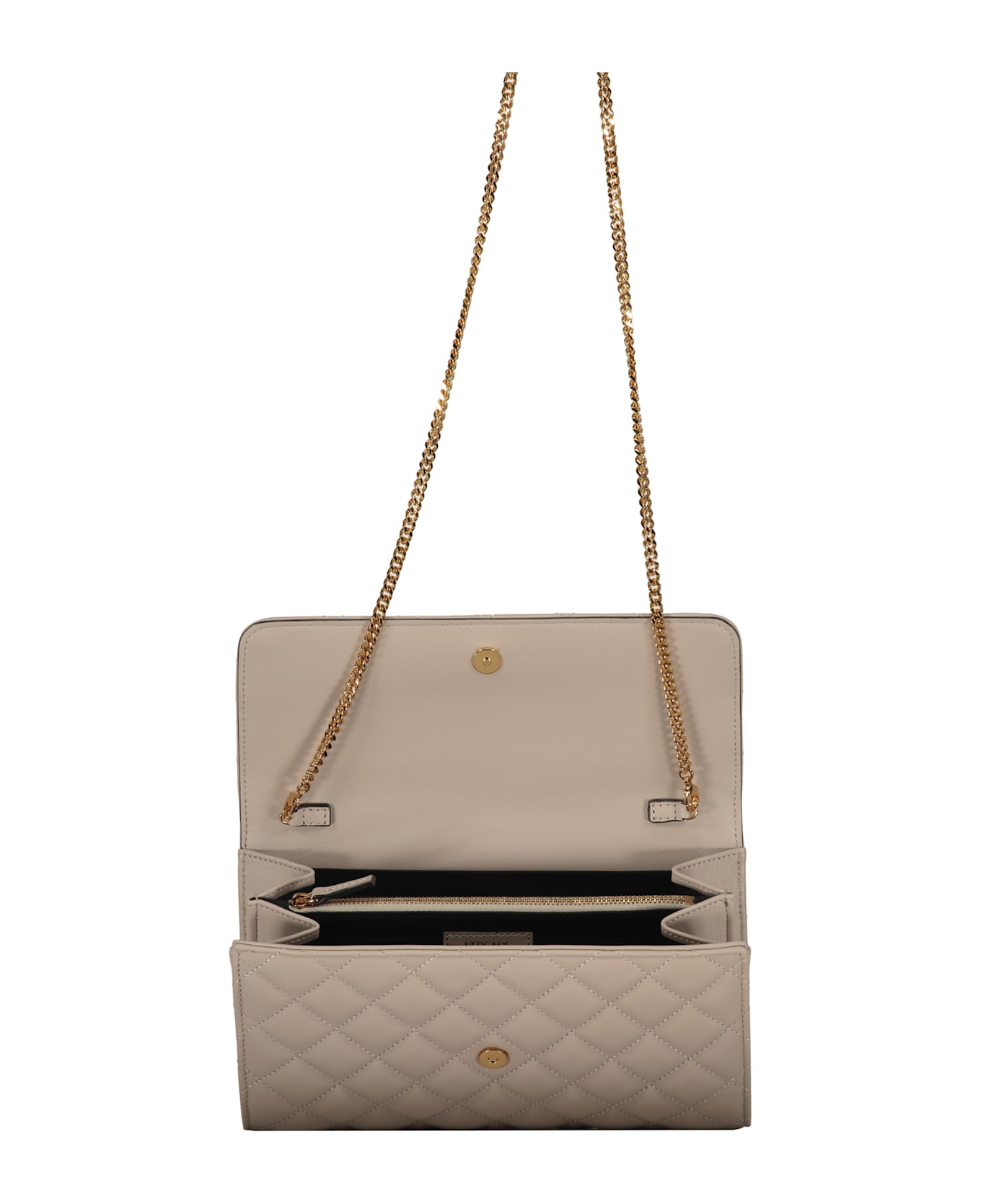 Versace Leather Clutch With Logo - Ivory