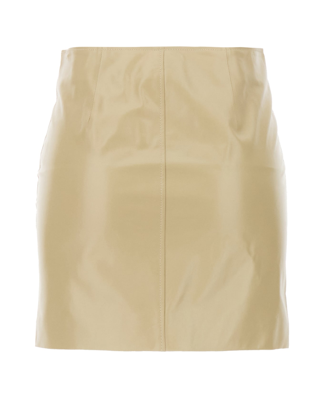 Isabel Marant Cappuccino Nappa Leather Mini Skirt - 90BE