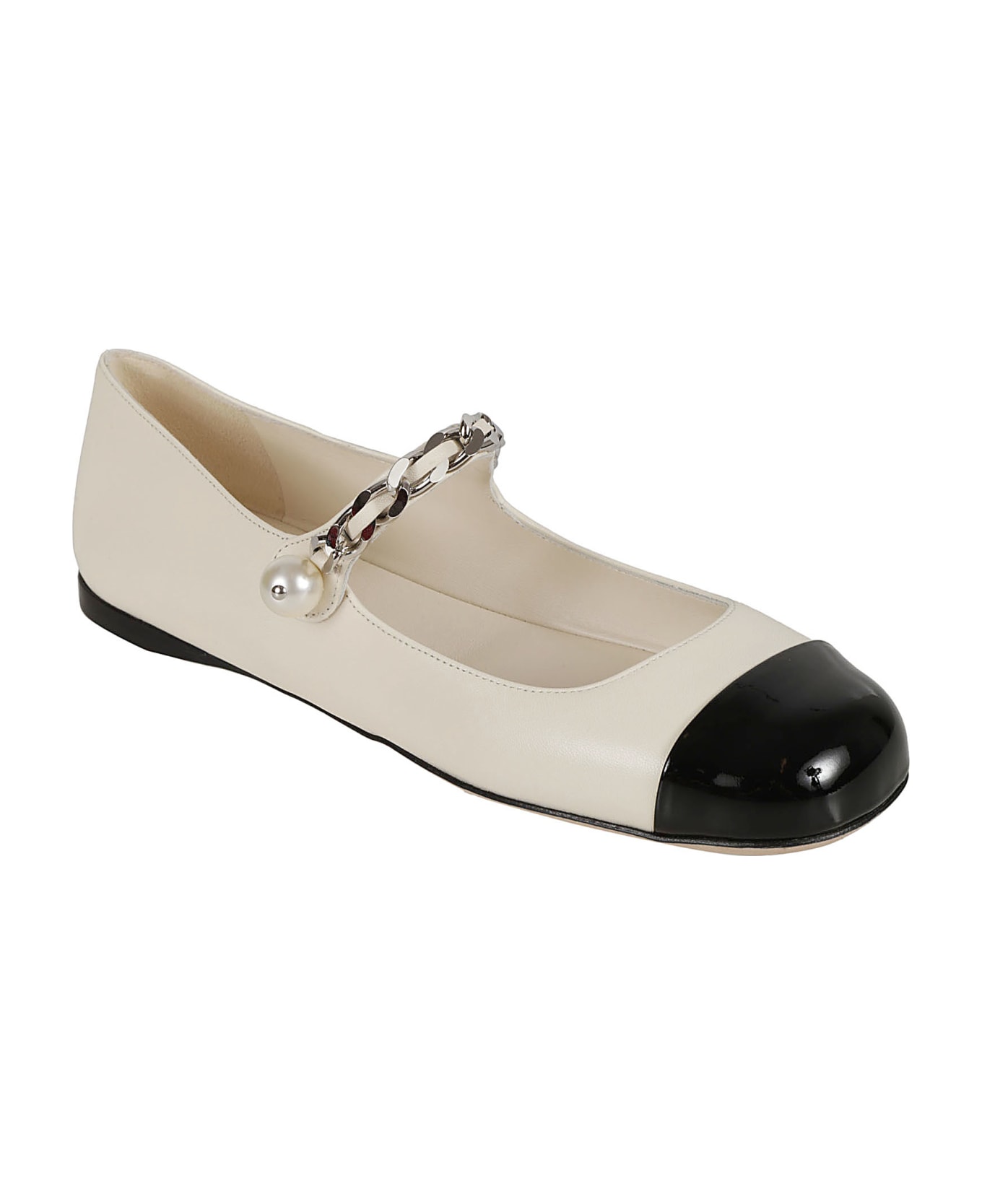 Miu Miu Ankle Strap Ballerinas - AVORIONERO