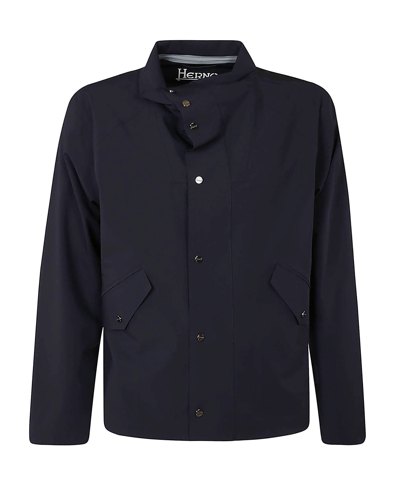 Herno Classic Side Pockets Buttoned Jacket - Blue Navy ジャケット