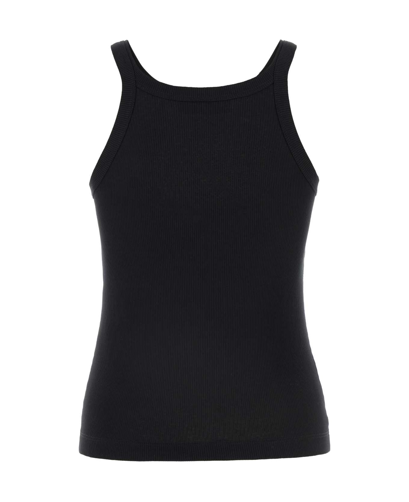 Fendi Black Cotton Tank Top - Black